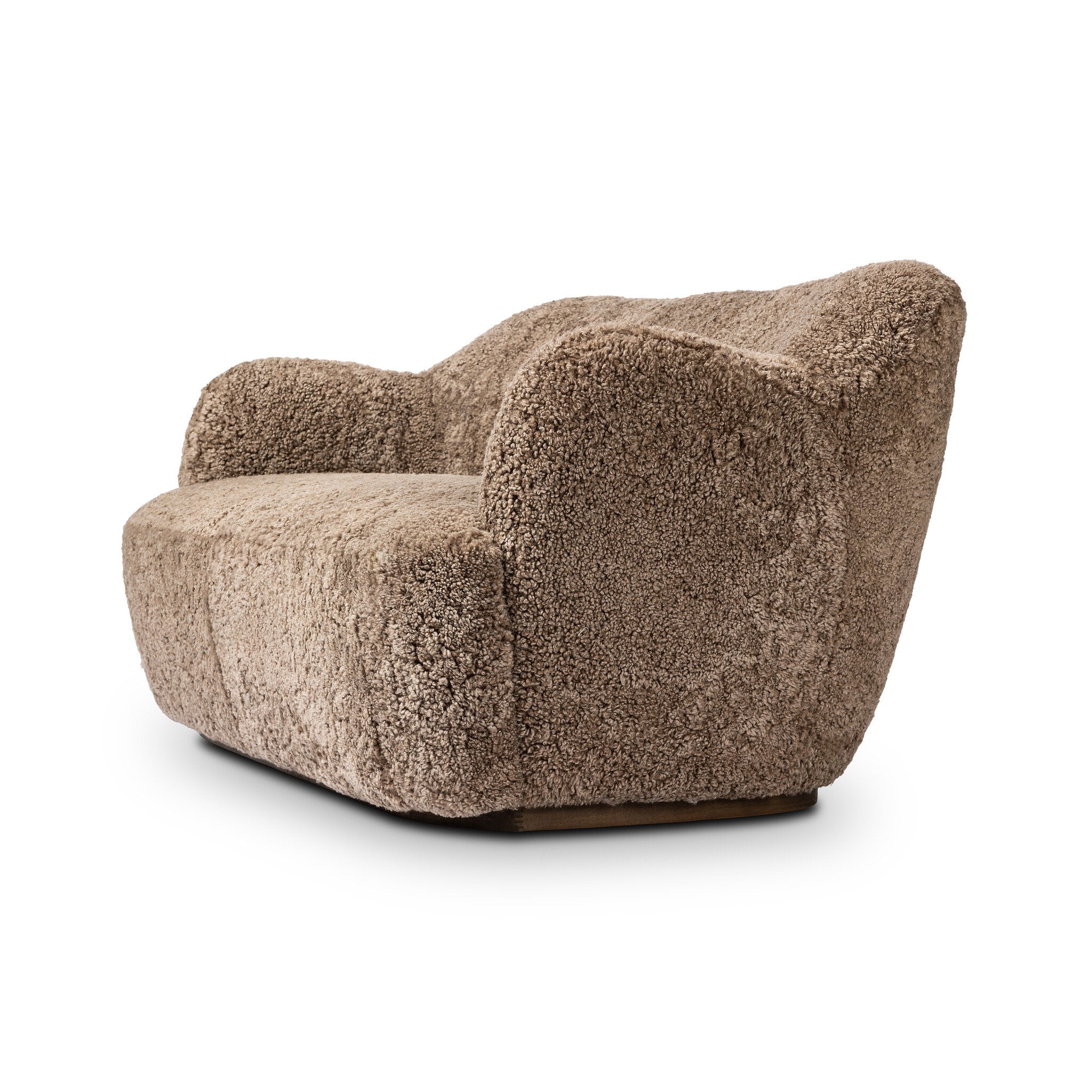 Four Hands Julius Sofa — Taupe Shearling-Sienna Brown