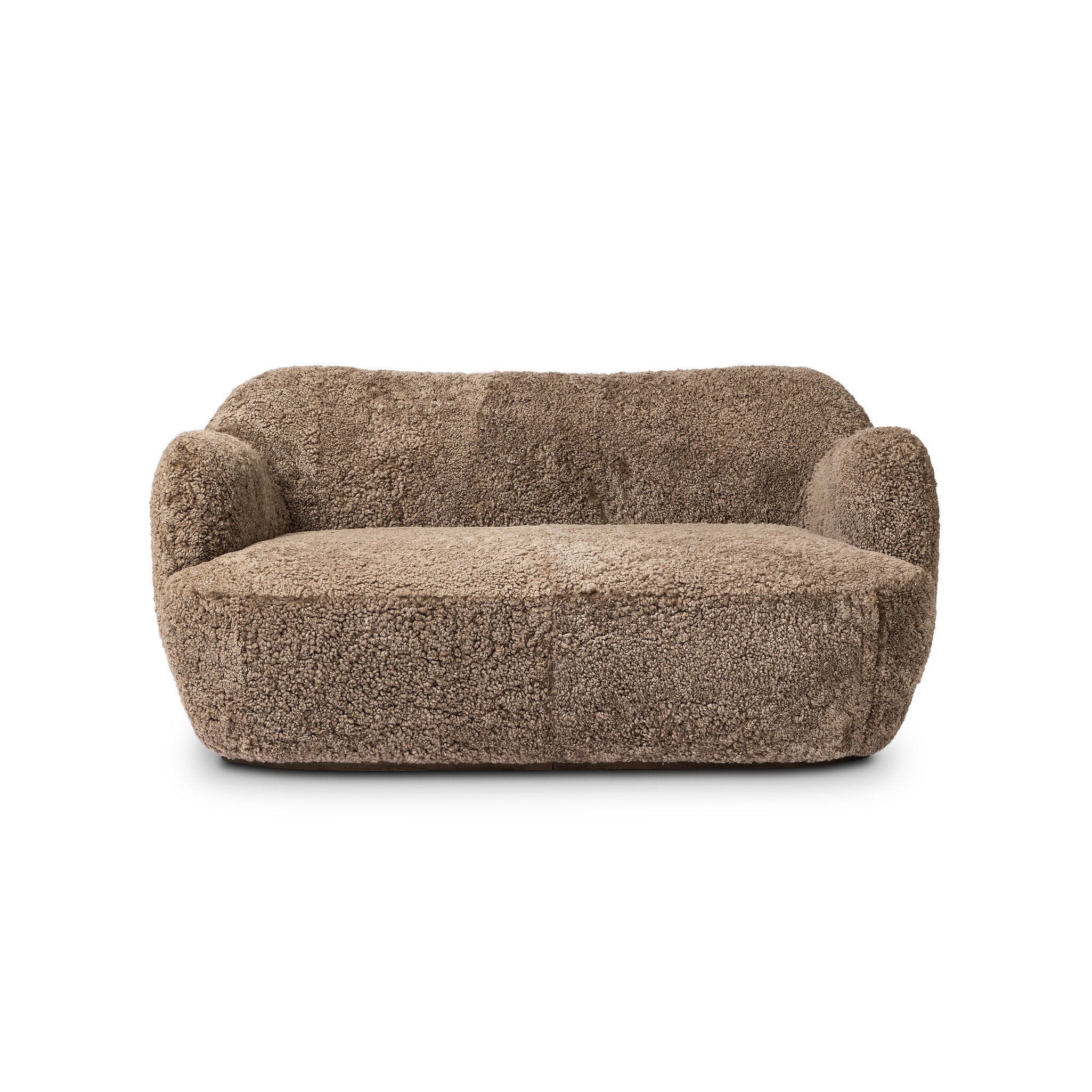 Four Hands Julius Sofa — Taupe Shearling-Sienna Brown