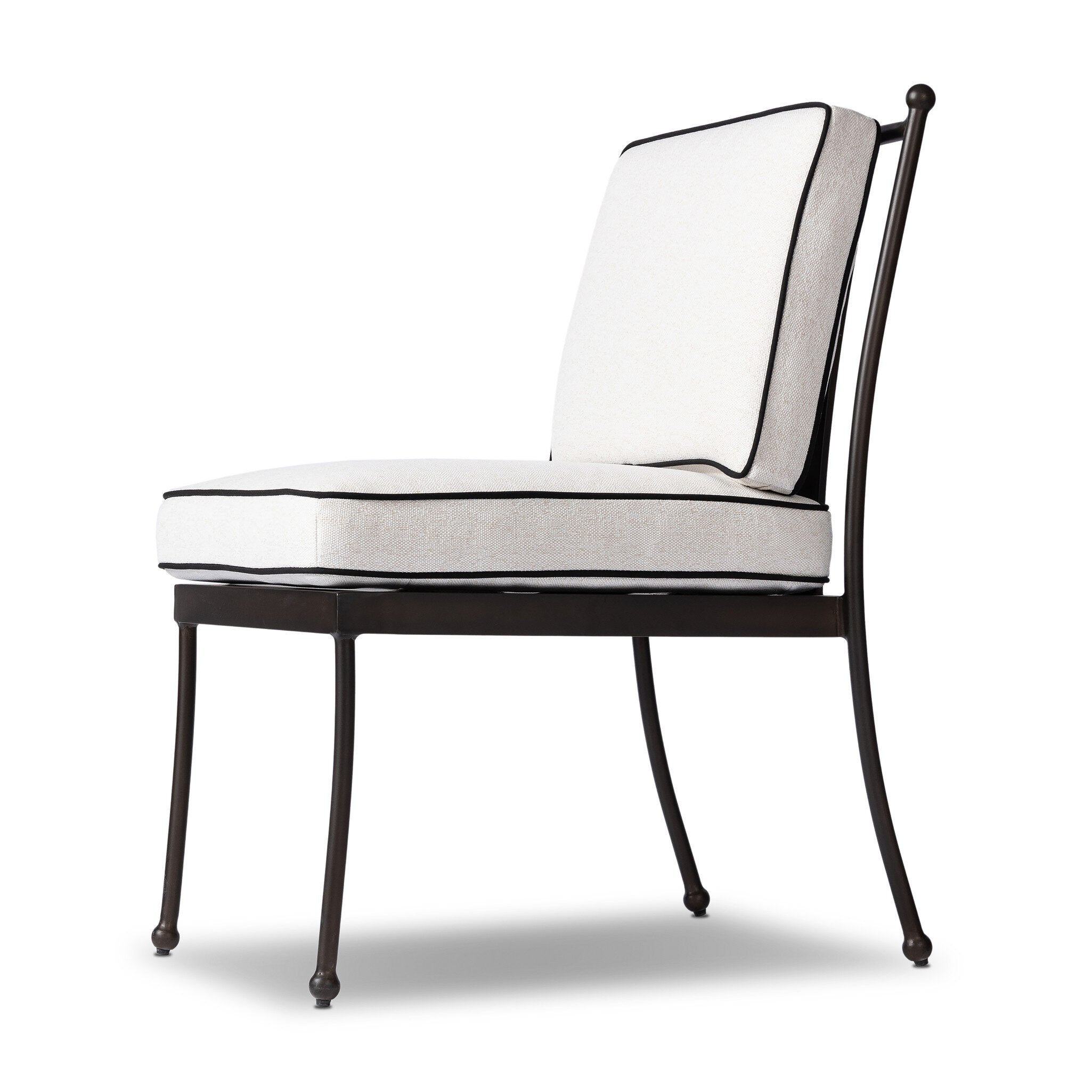 Four Hands Tally Outdoor Dining Chair — Alessi Linen-Montreux Obsidian-Matte Gunmetal