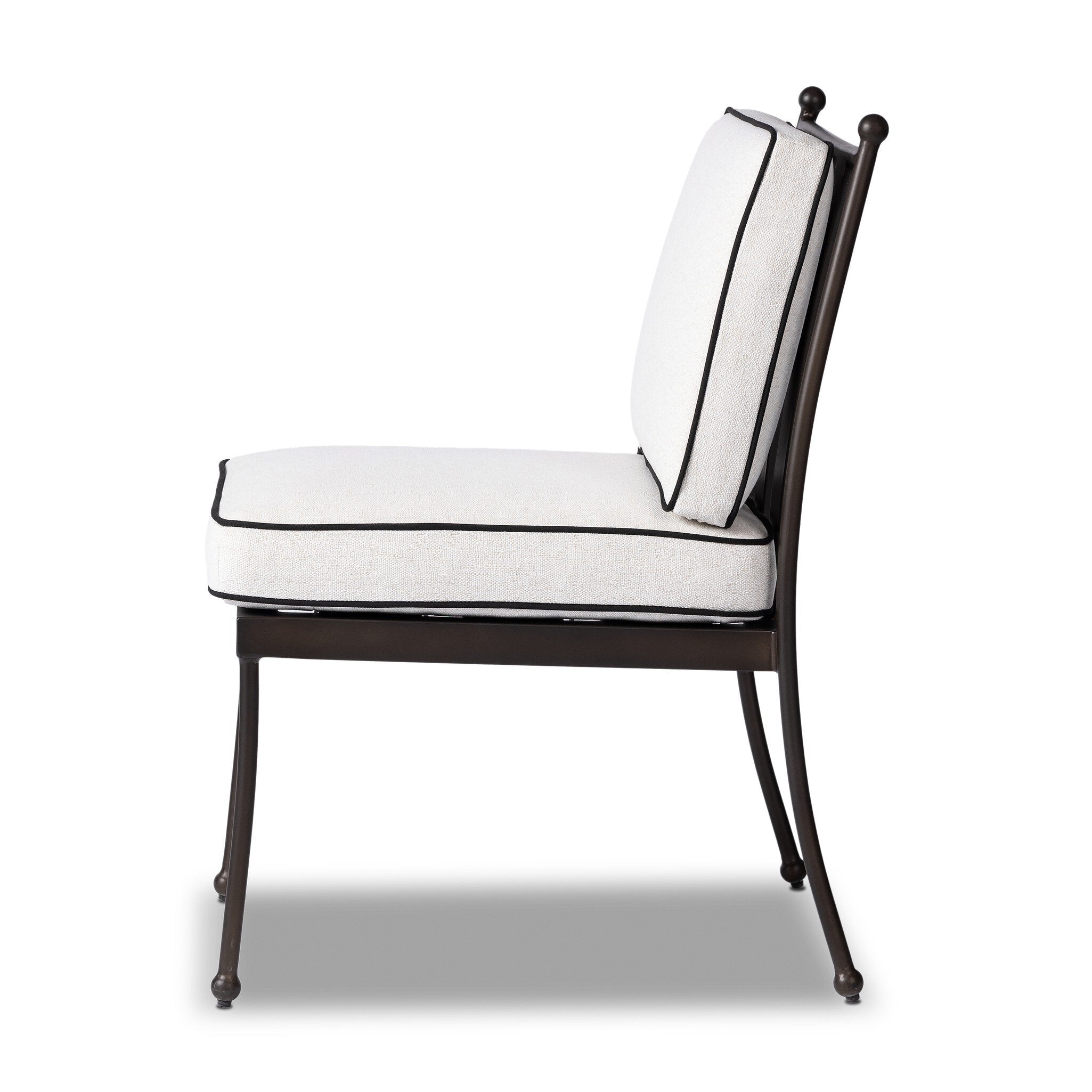 Four Hands Tally Outdoor Dining Chair — Alessi Linen-Montreux Obsidian-Matte Gunmetal