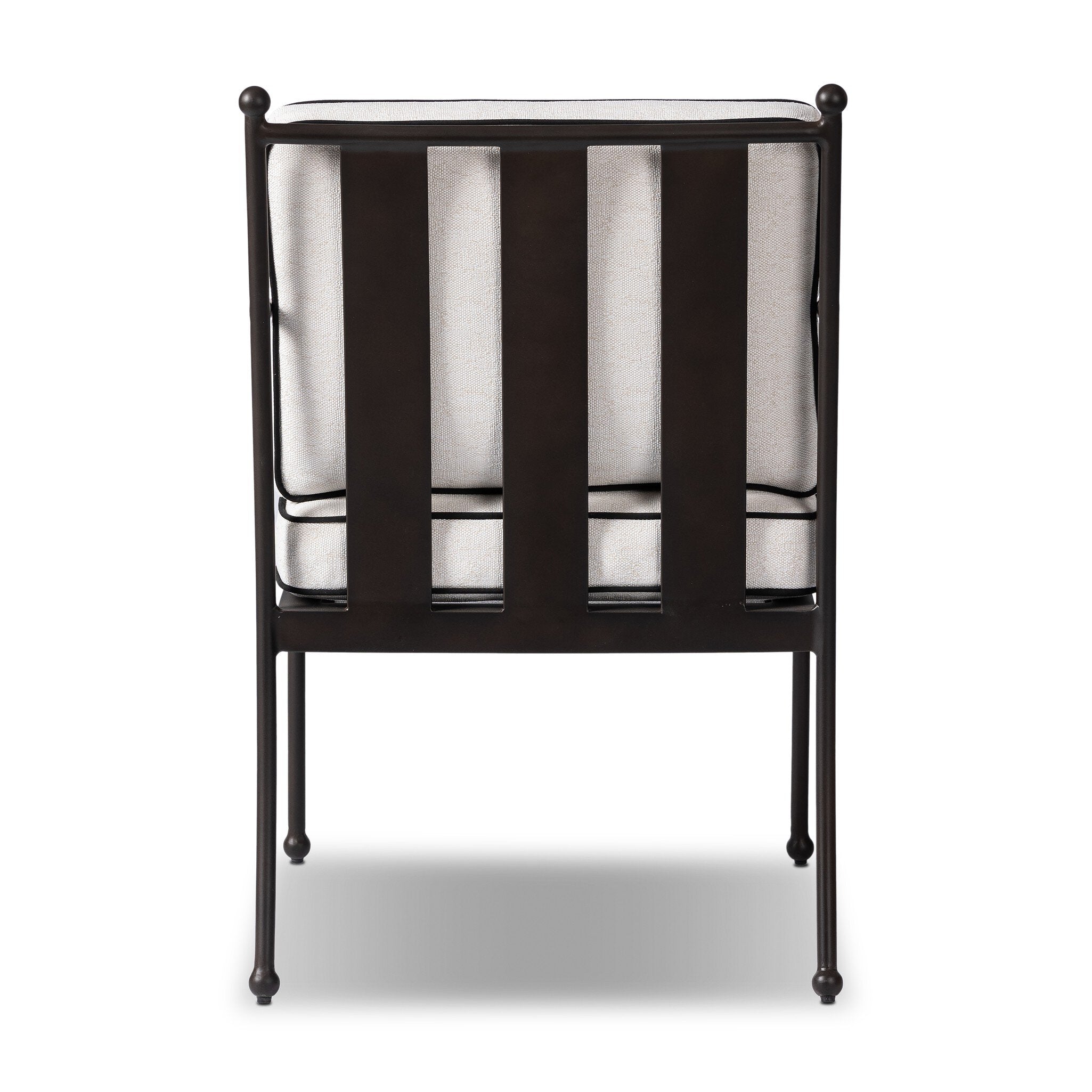 Four Hands Tally Outdoor Dining Armchair — Alessi Linen-Montreux Obsidian-Matte Gunmetal