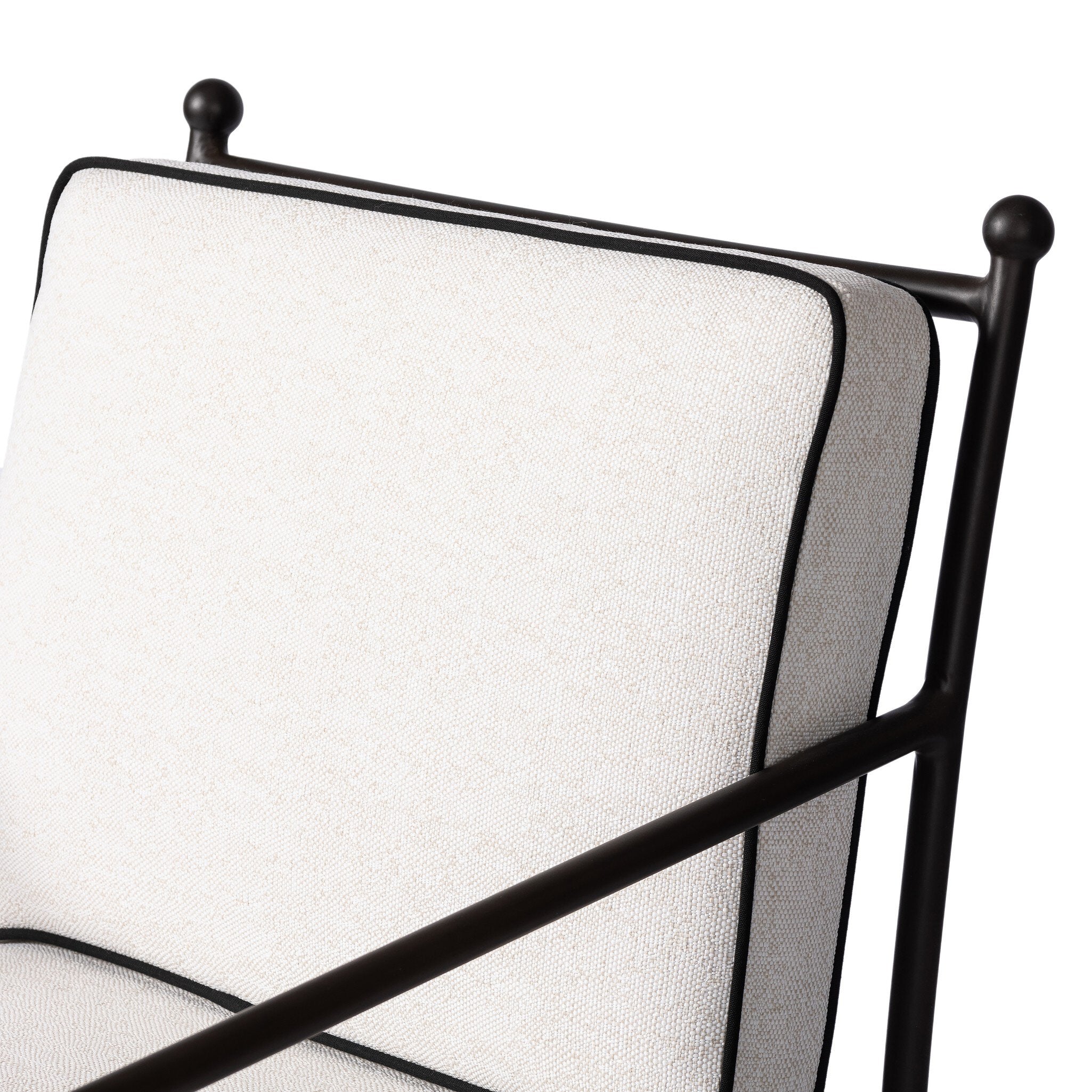 Four Hands Tally Outdoor Dining Armchair — Alessi Linen-Montreux Obsidian-Matte Gunmetal