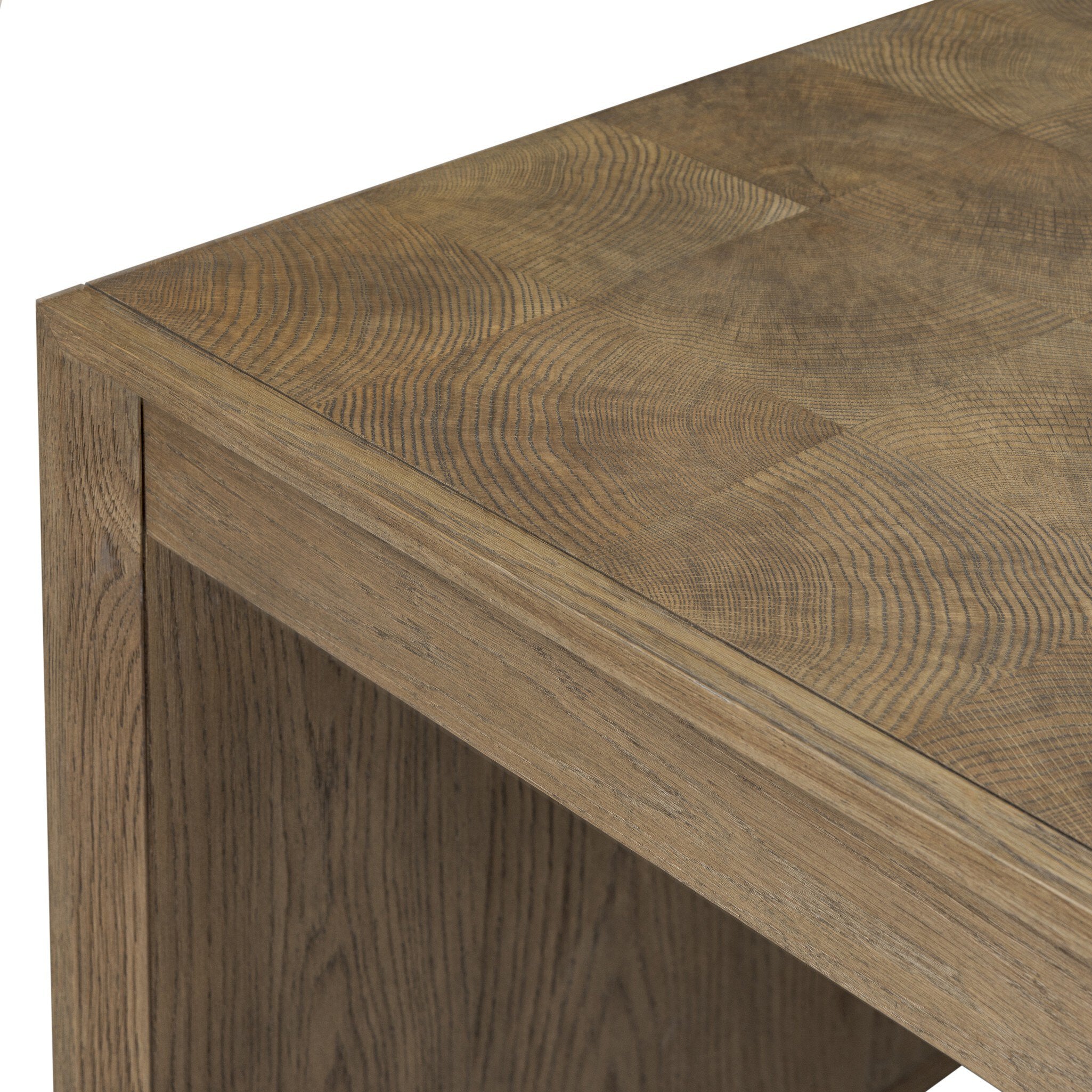 Four Hands Salta Desk — Brown Oak Thick Veneer-Brown Oak Thin Oyster-Brown Oak Solid