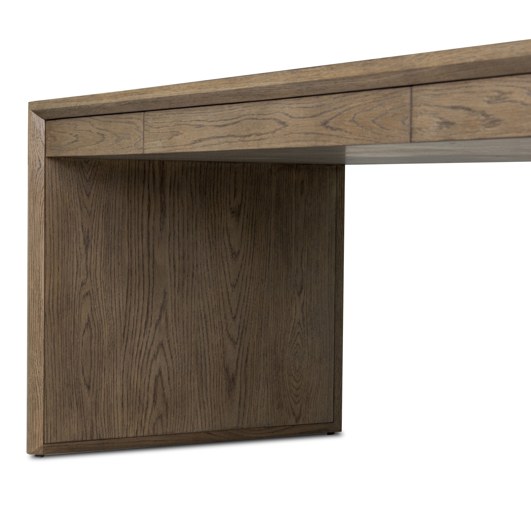 Four Hands Salta Desk — Brown Oak Thick Veneer-Brown Oak Thin Oyster-Brown Oak Solid