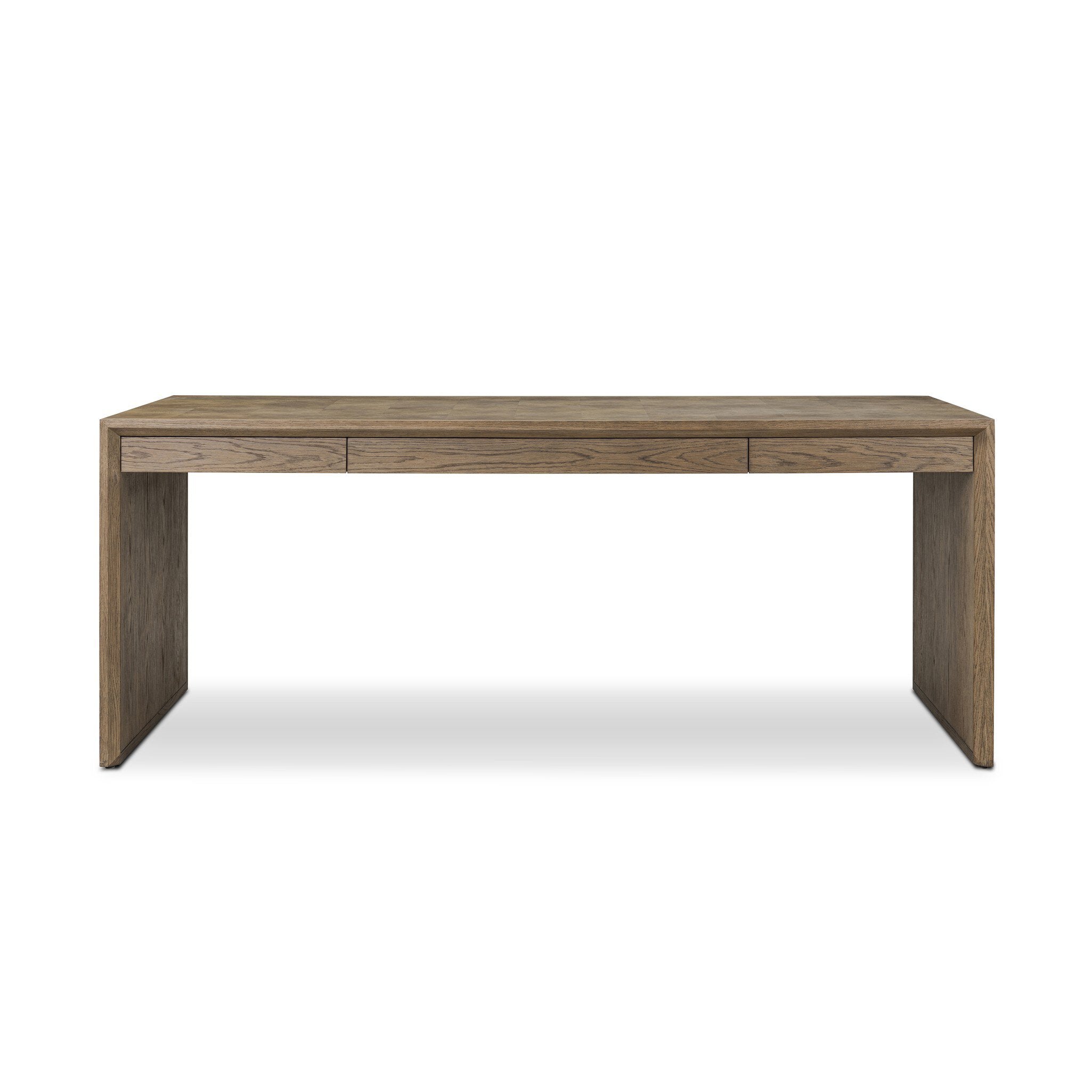 Four Hands Salta Desk — Brown Oak Thick Veneer-Brown Oak Thin Oyster-Brown Oak Solid