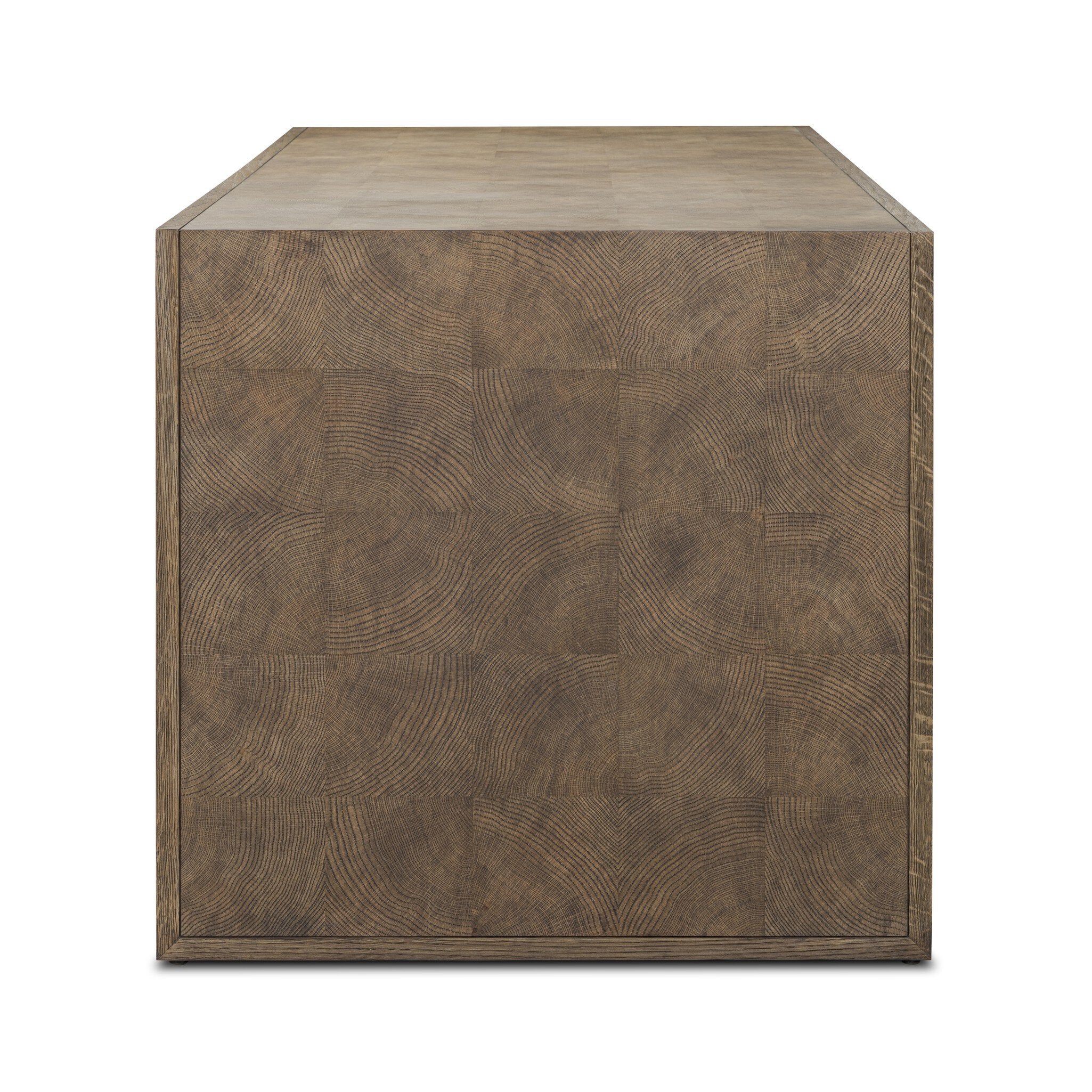 Four Hands Salta Desk — Brown Oak Thick Veneer-Brown Oak Thin Oyster-Brown Oak Solid