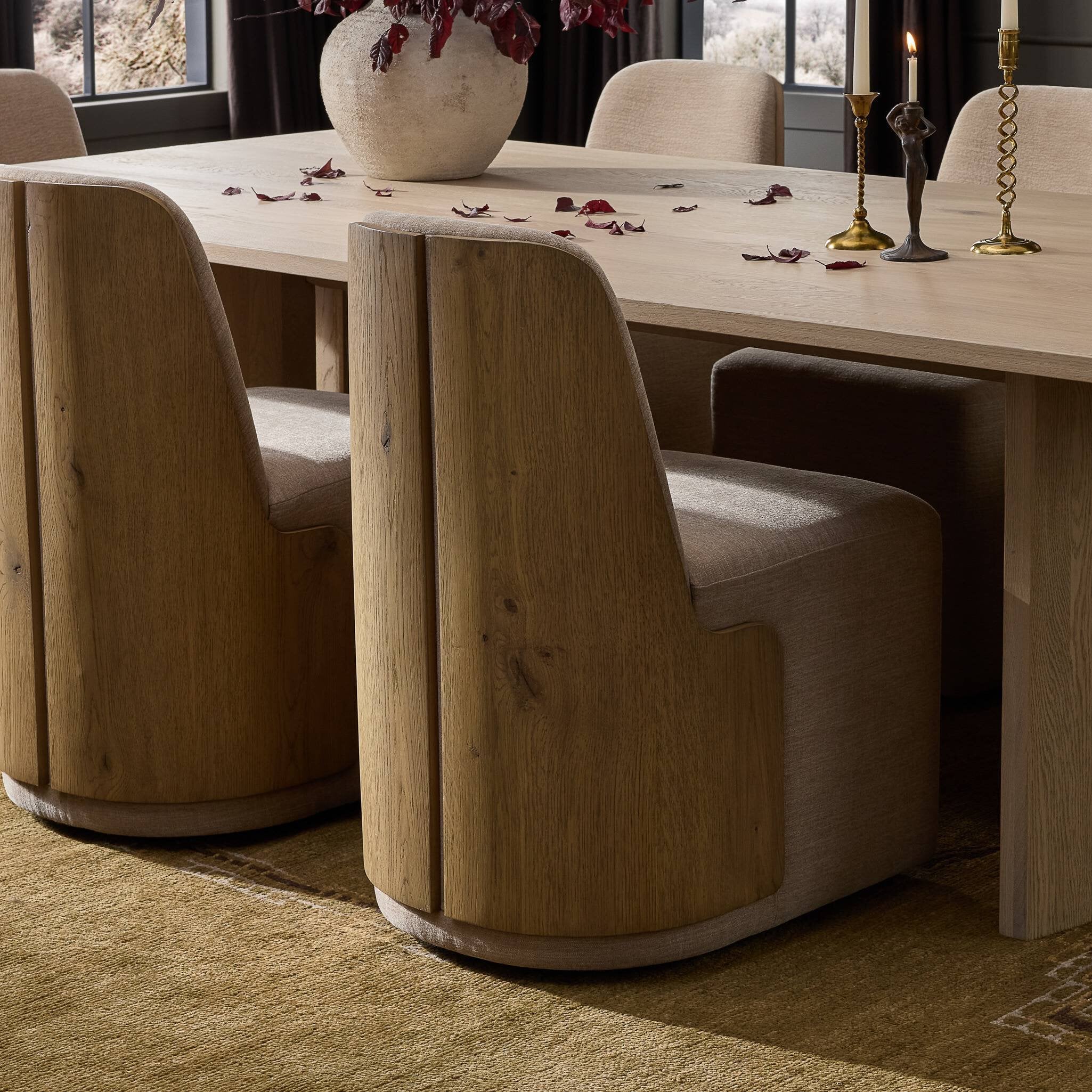 Four Hands Hemphill Dining Chair — Laughlin Natural-Aged Smoked Oak-Aged Smoked Oak Veneer