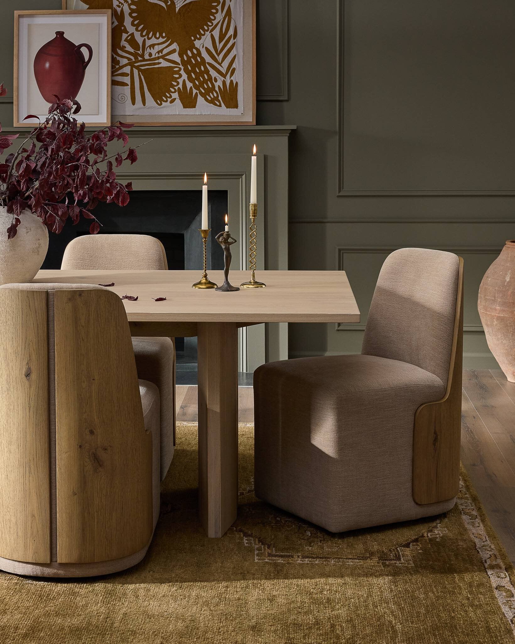 Four Hands Hemphill Dining Chair — Laughlin Natural-Aged Smoked Oak-Aged Smoked Oak Veneer