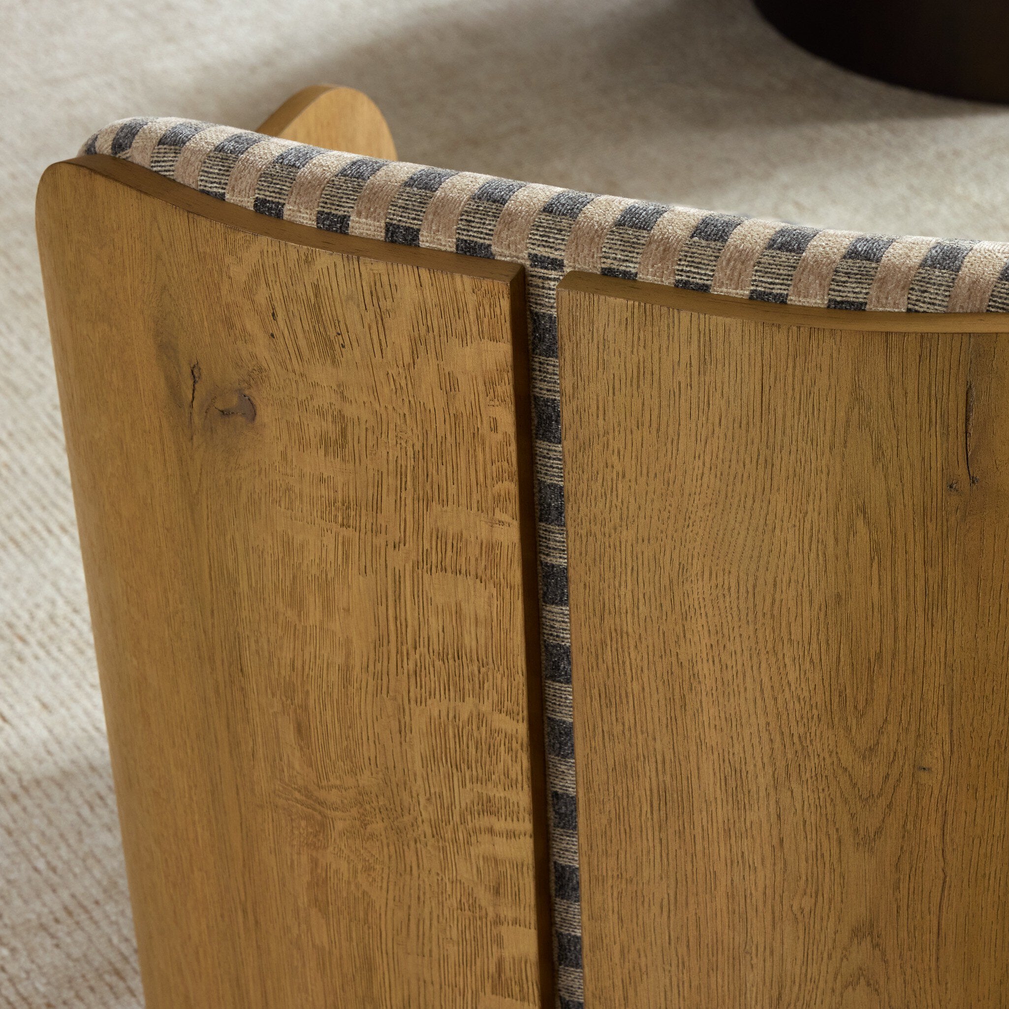 Four Hands Hemphill Swivel Chair — Firefinch Fawn-Aged Smoked Oak