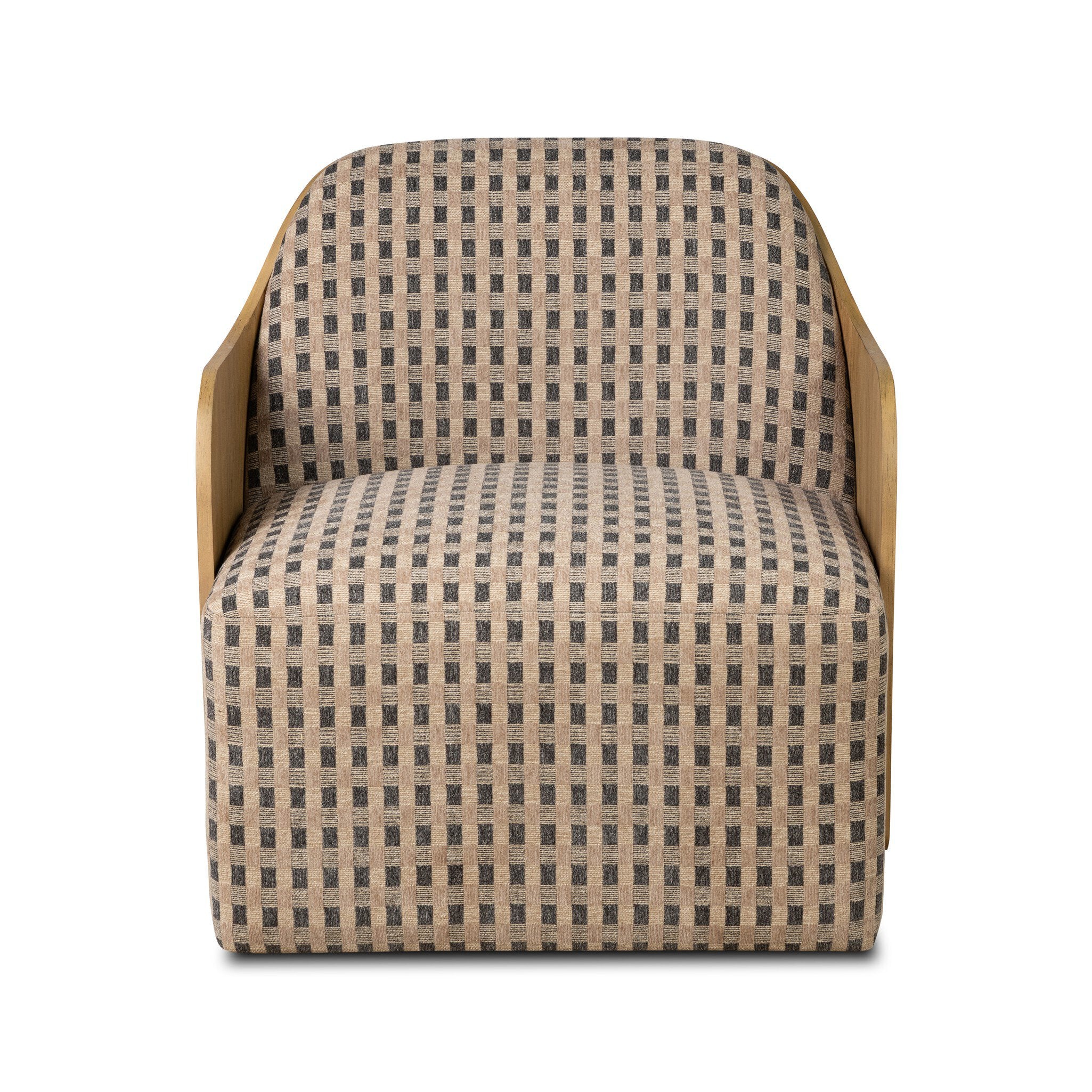 Four Hands Hemphill Swivel Chair — Firefinch Fawn-Aged Smoked Oak