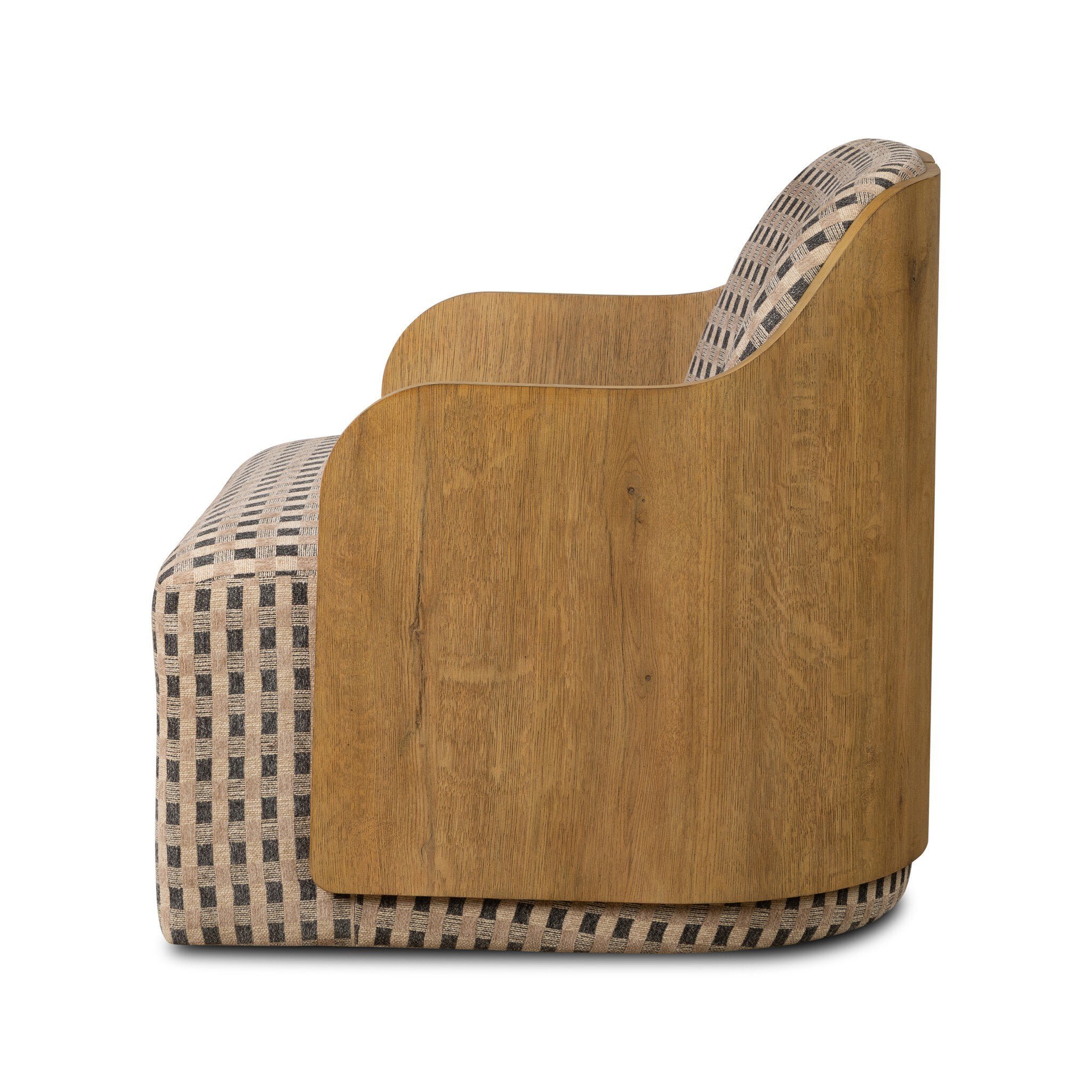Four Hands Hemphill Swivel Chair — Firefinch Fawn-Aged Smoked Oak