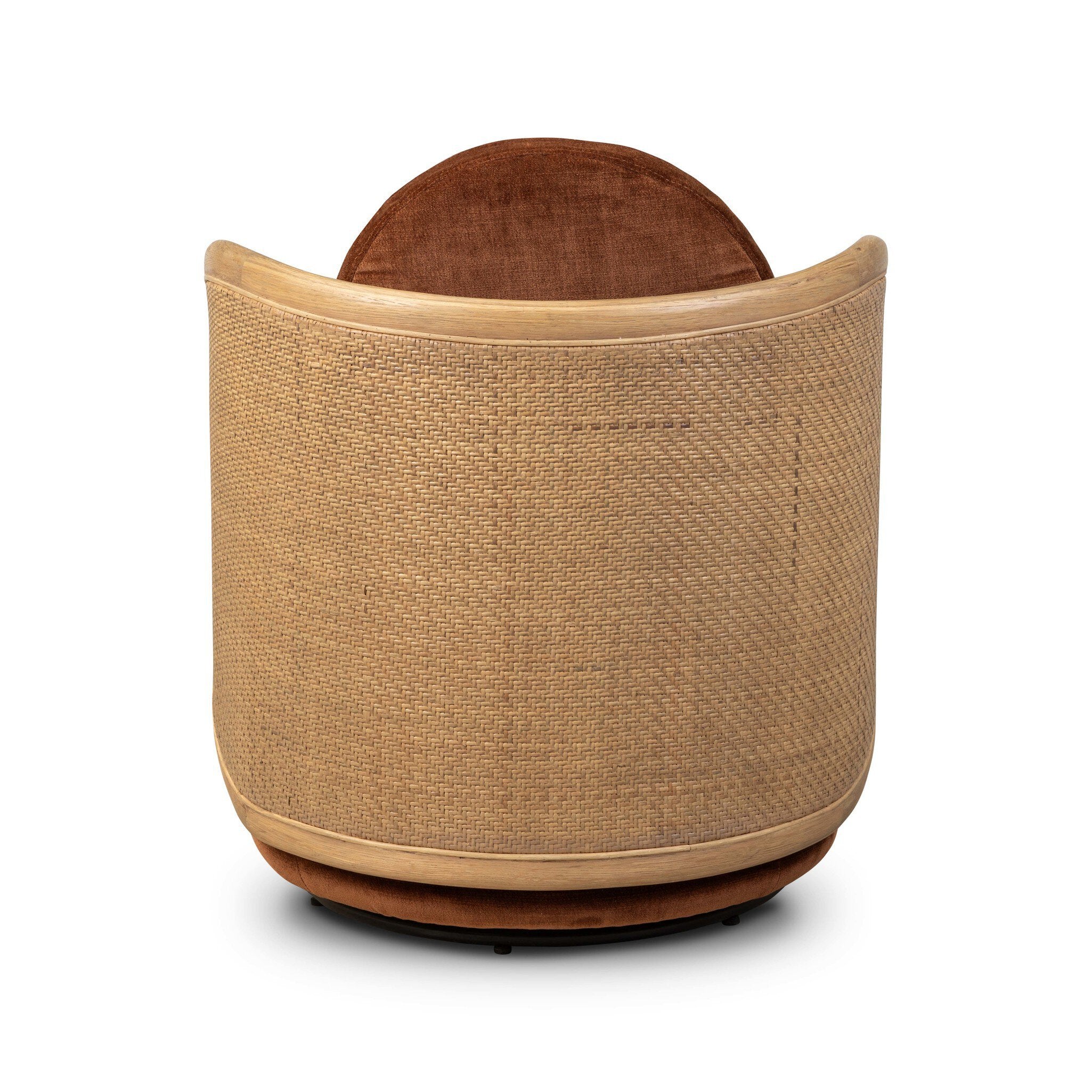Four Hands Roslin Swivel Chair — Altair Sienna-Aged Smoked Oak-Aged Smoked Oak Cane
