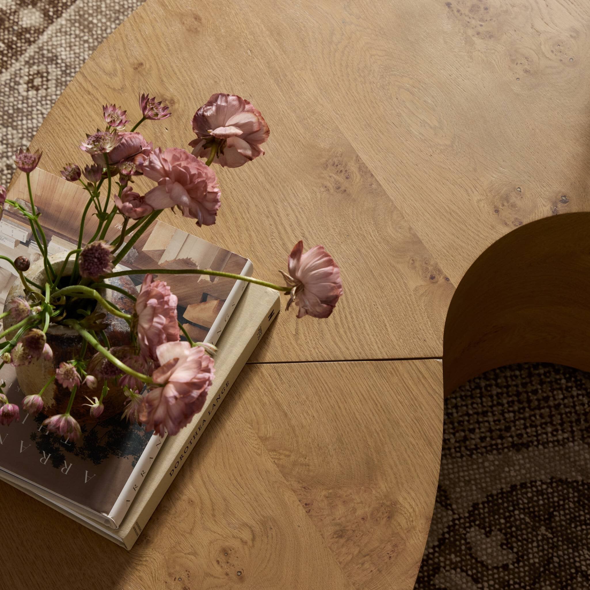 Four Hands Rue Coffee Table — Barley Medium Burl Oak-Barley Medium Burl Oak Solid