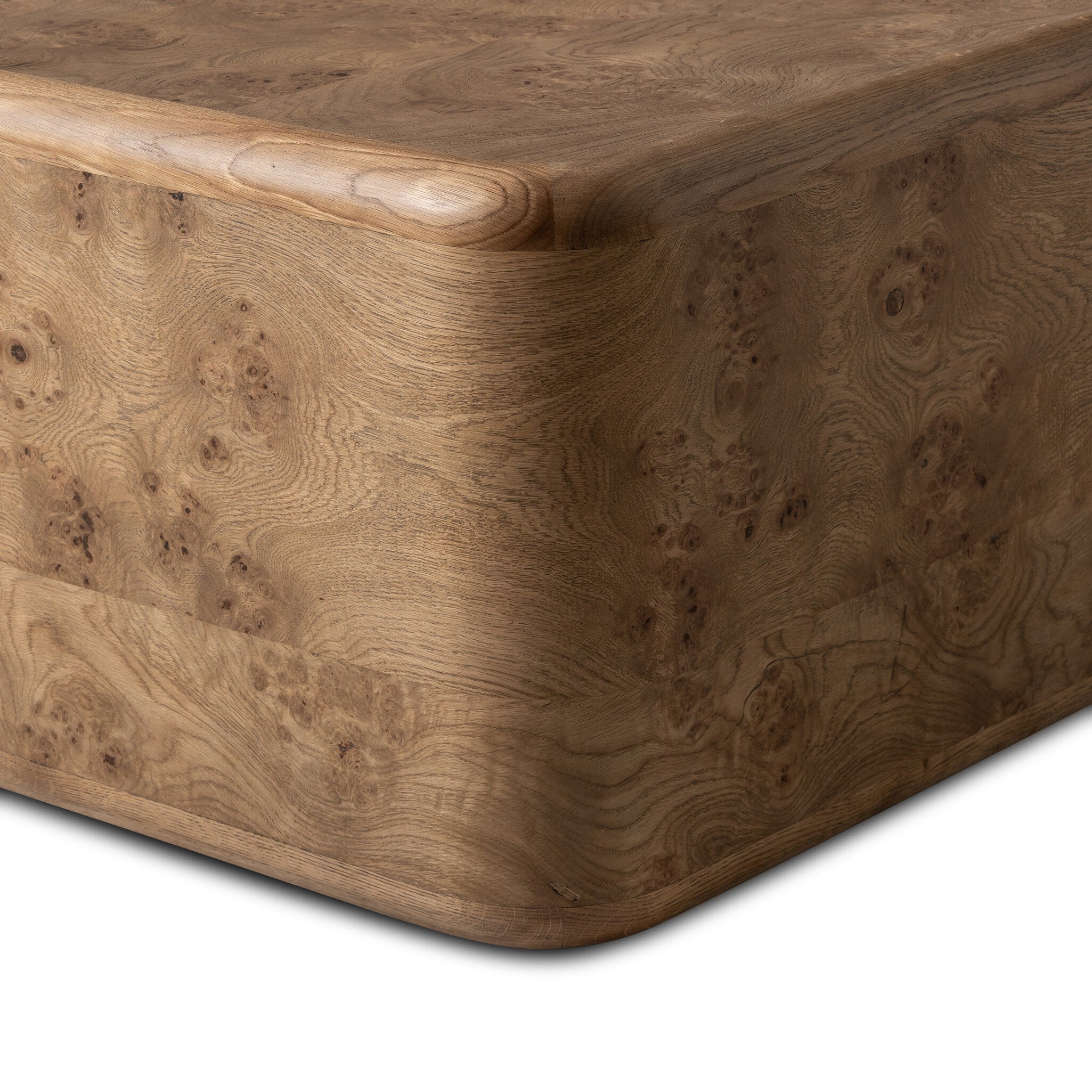 Four Hands Talessi Square Coffee Table — Wheat Medium Burl Oak-Wheat Medium Burl Oak Solid