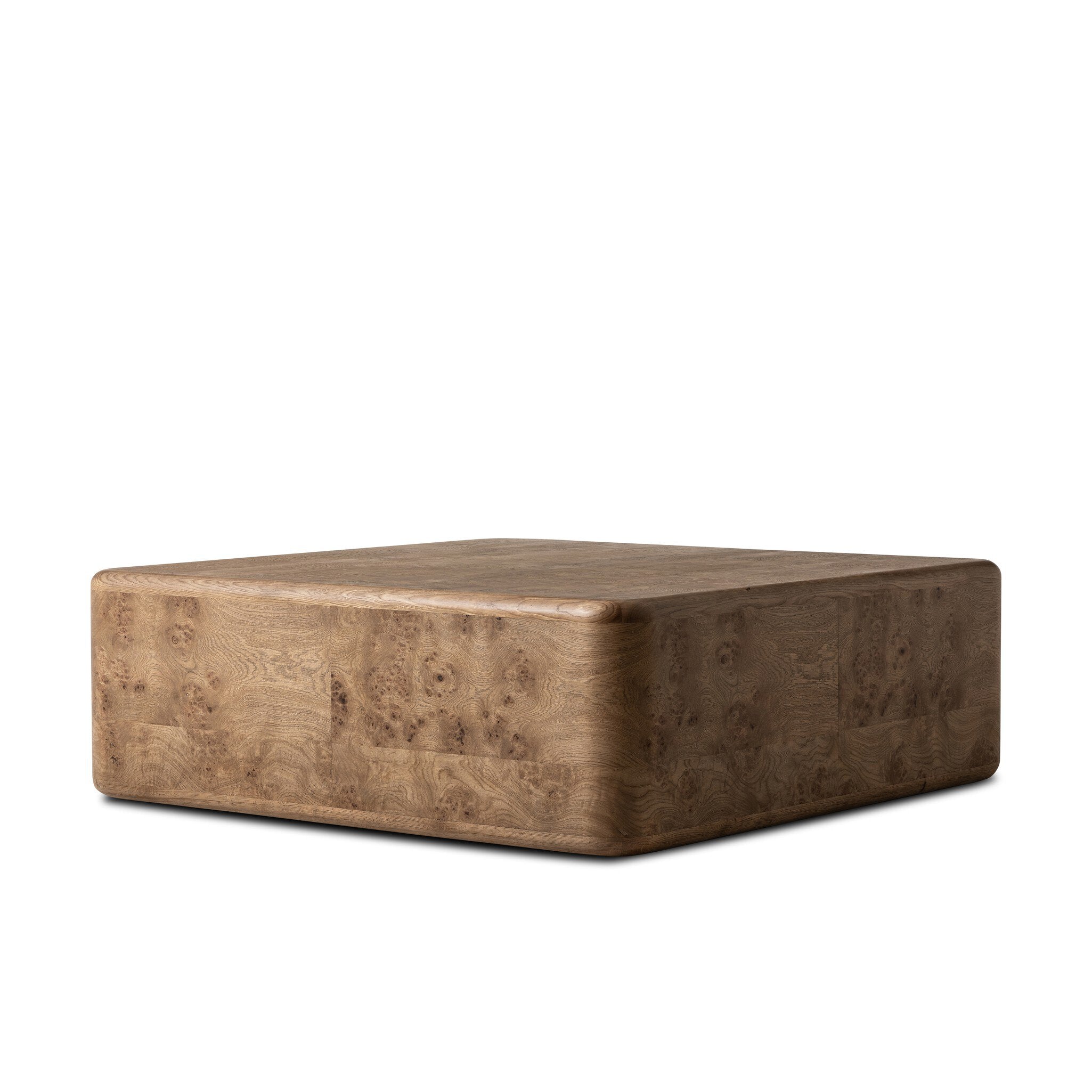 Four Hands Talessi Square Coffee Table — Wheat Medium Burl Oak-Wheat Medium Burl Oak Solid