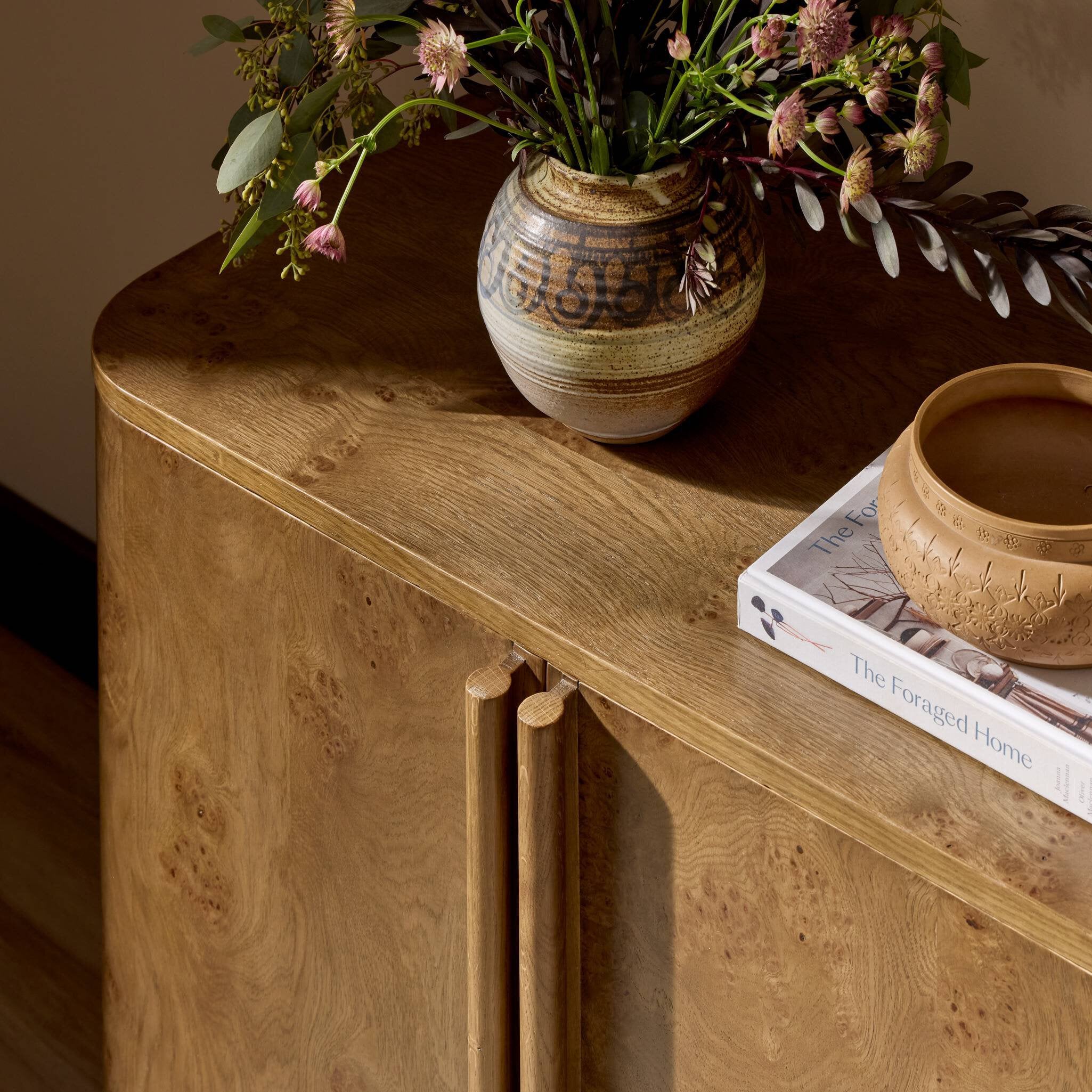 Four Hands Morley Sideboard — Rye Medium Burl Oak Veneer-Rye Medium Burl Oak