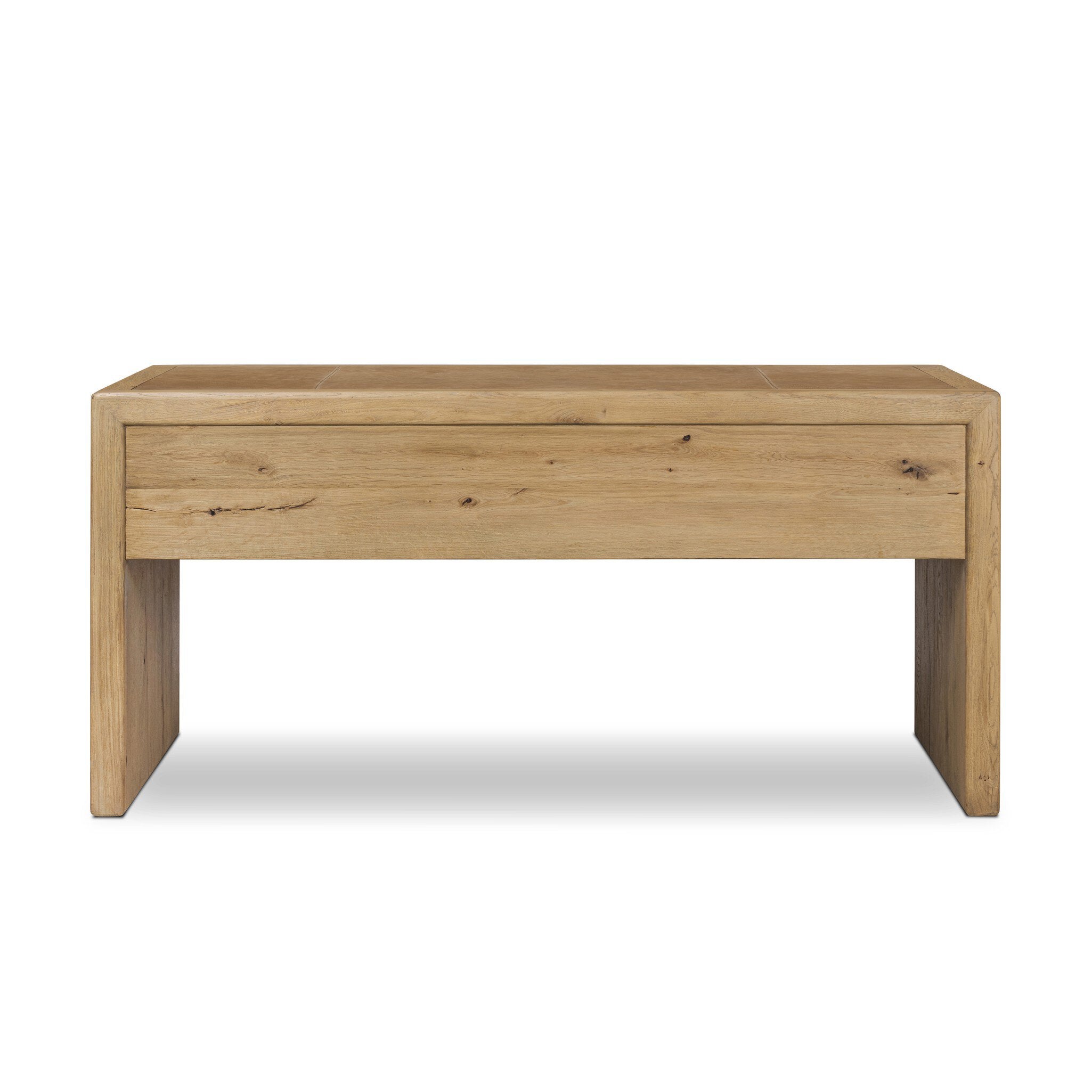 Four Hands Nico Desk — Aged Natural Oak Veneer-Palermo Drift-Bronze Antimony