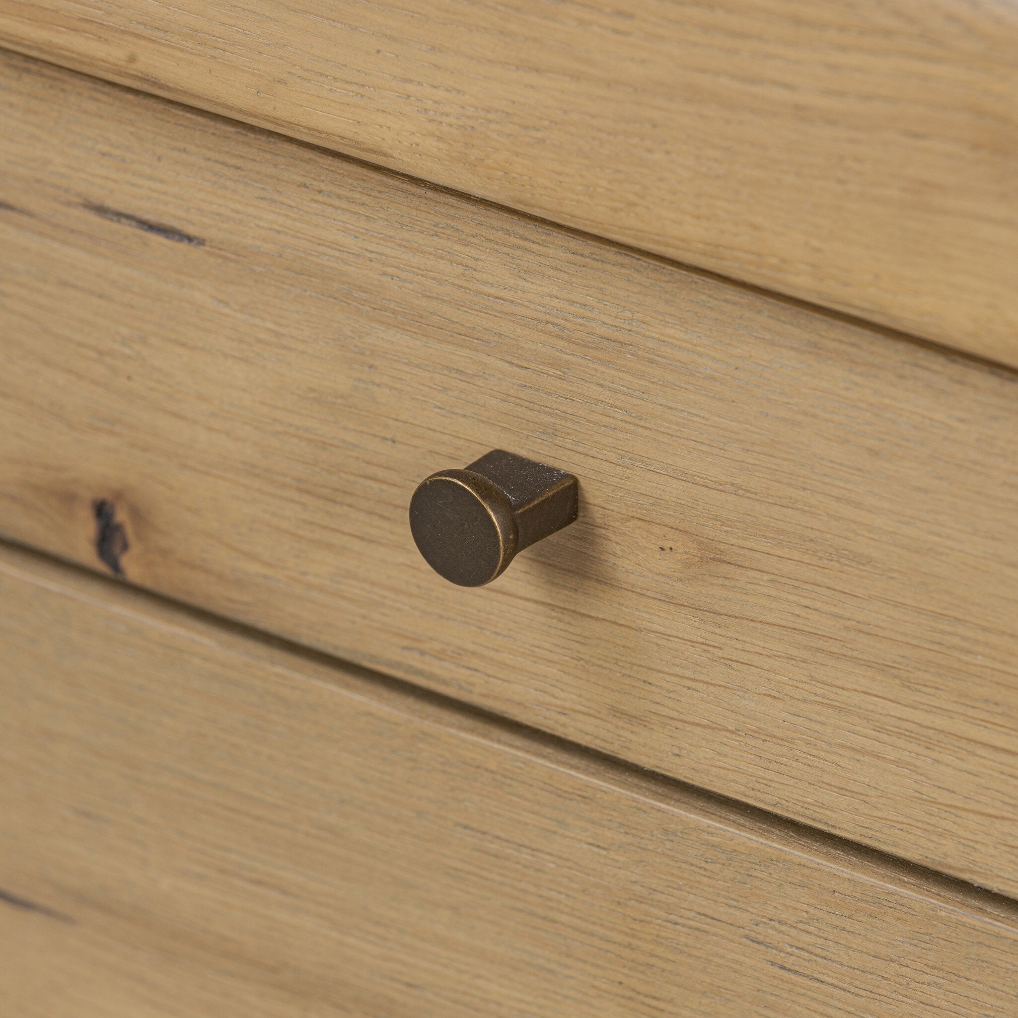 Four Hands Nico Desk — Aged Natural Oak Veneer-Palermo Drift-Bronze Antimony