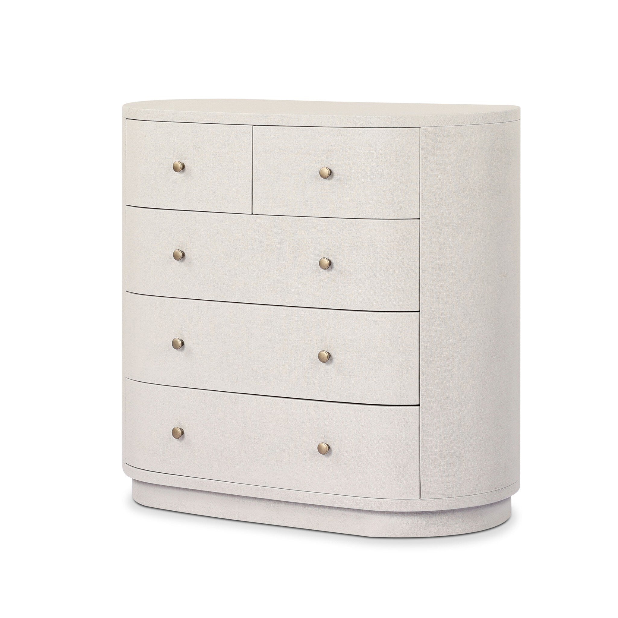 Four Hands Amelia Chest — Ivory Painted Linen-Light Antique Brass