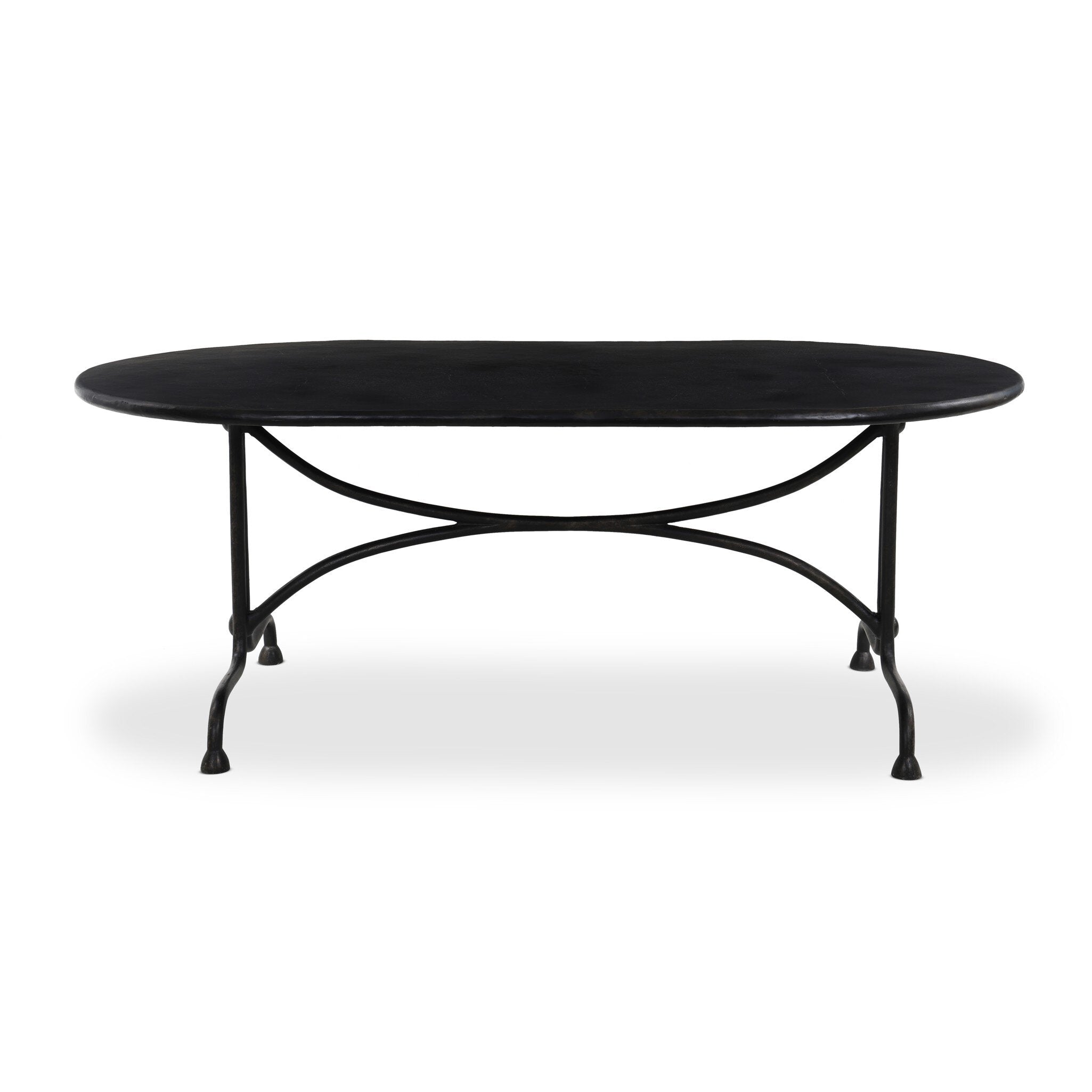Four Hands Lenoir Outdoor Dining Table-76" — Distressed Bronze
