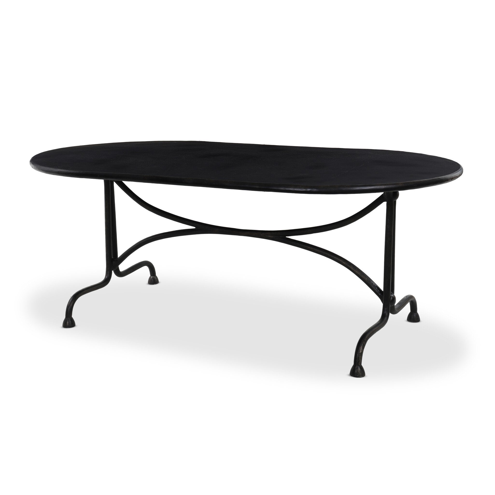 Four Hands Lenoir Outdoor Dining Table-76" — Distressed Bronze