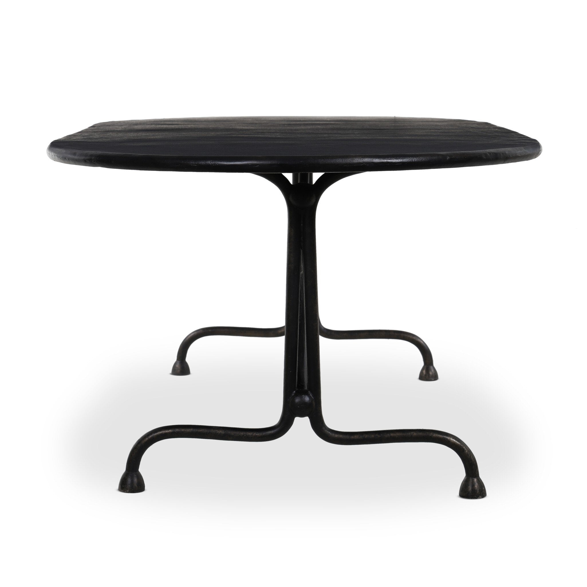 Four Hands Lenoir Outdoor Dining Table-76" — Distressed Bronze