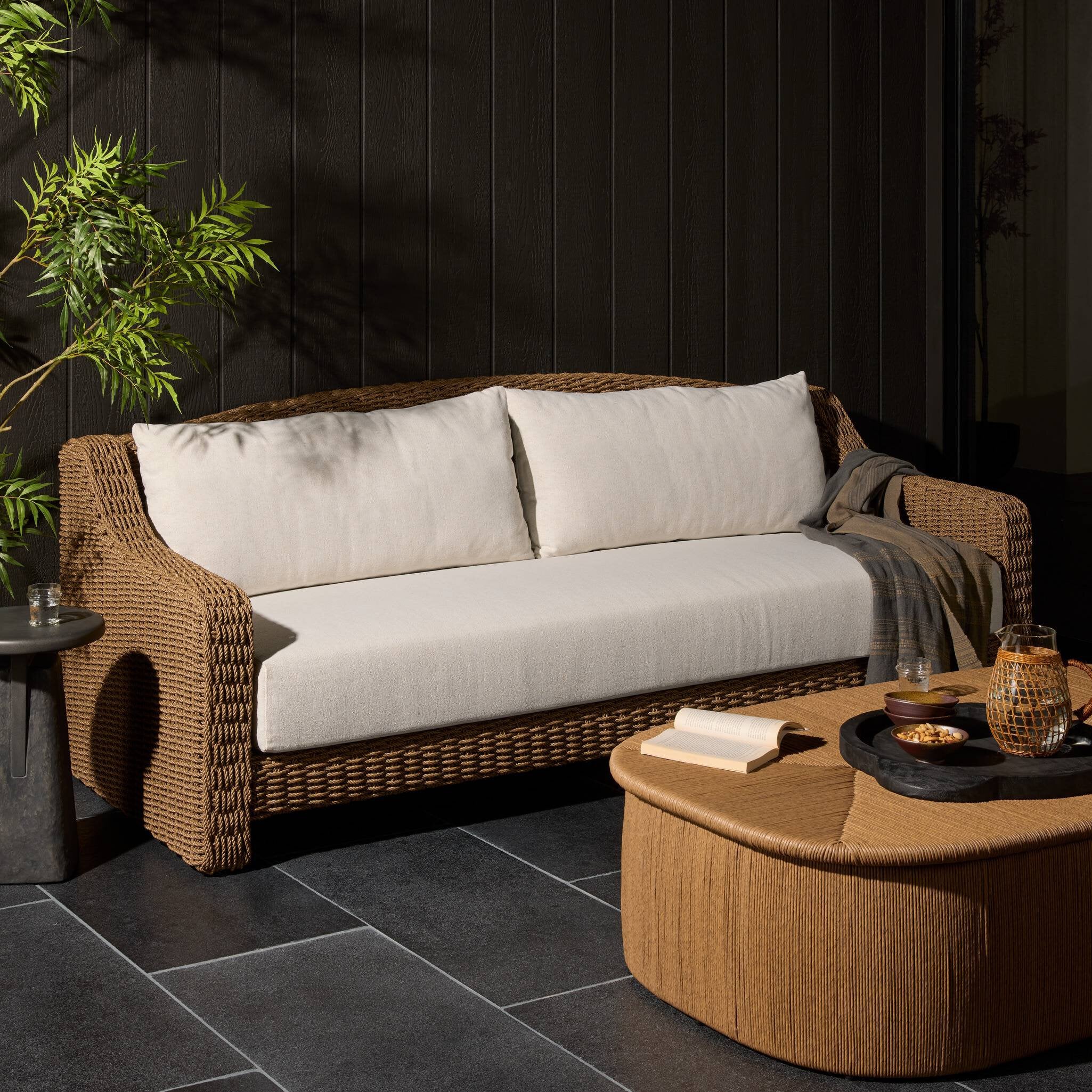 Four Hands Marina Outdoor Sofa — Alessi Linen-Twisted Umber
