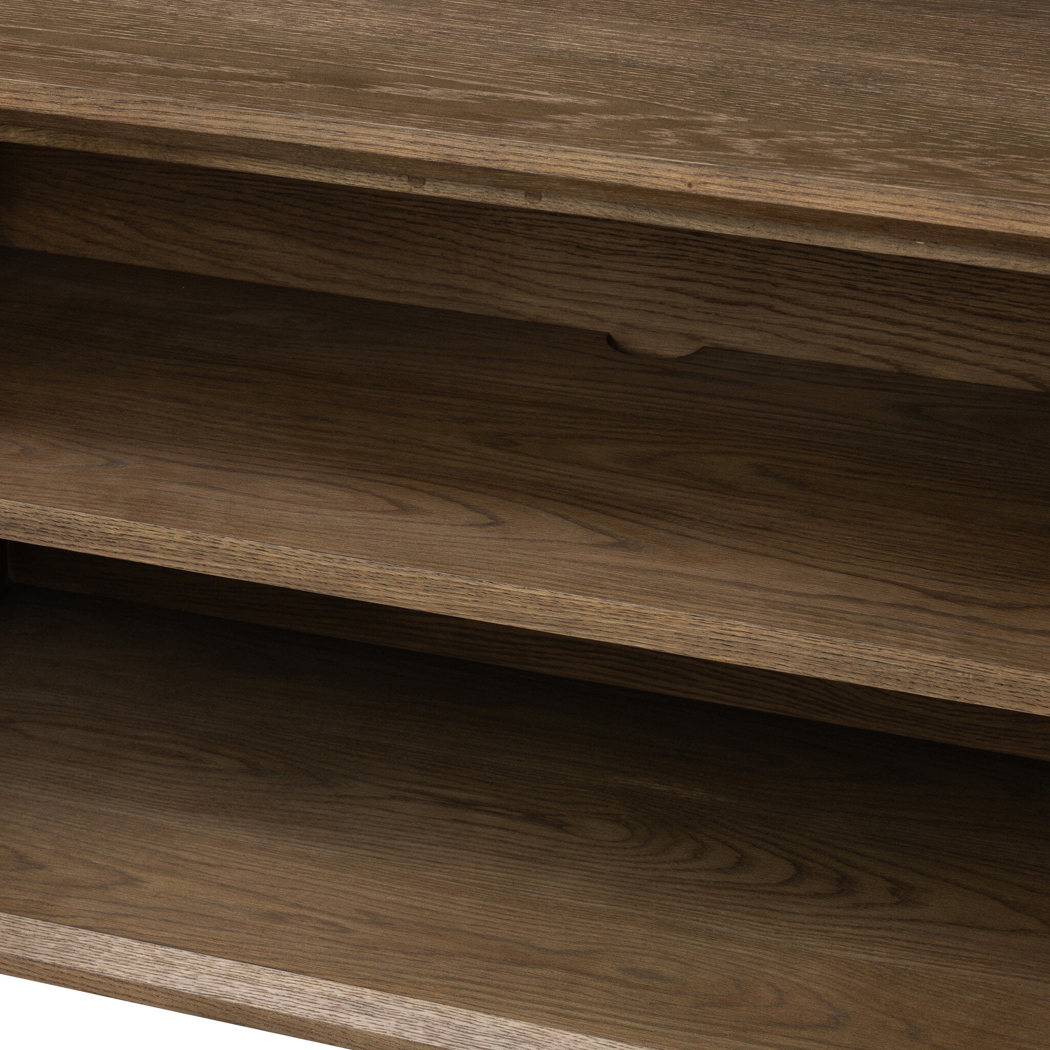 Four Hands Salta Sideboard — Brown Oak Thin Oyster-Brown Oak Thick Veneer-Dark Aluminum