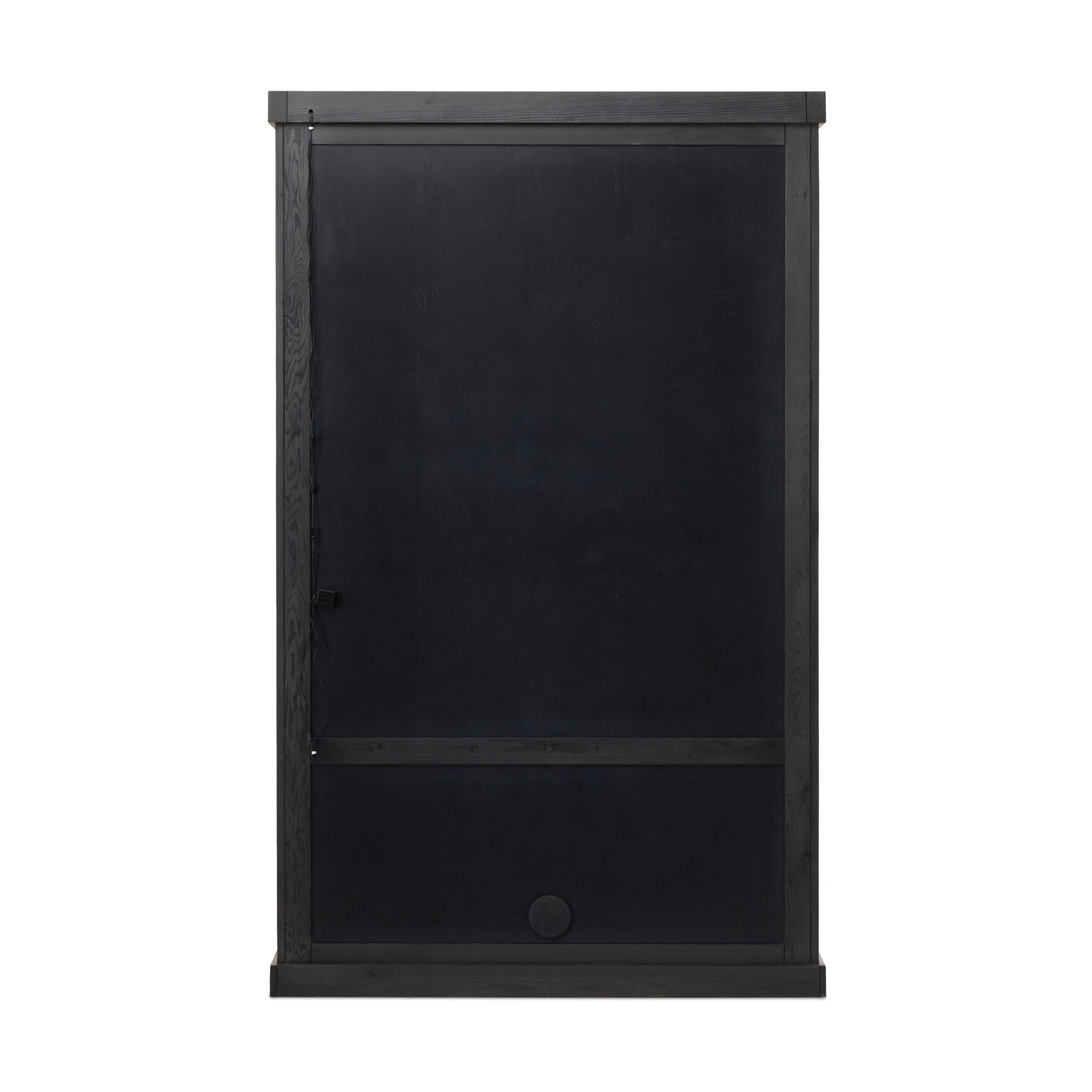 Four Hands Leopold Cabinet — Smooth Sandy Hemlock-Black Hemlock-Fluted Glass