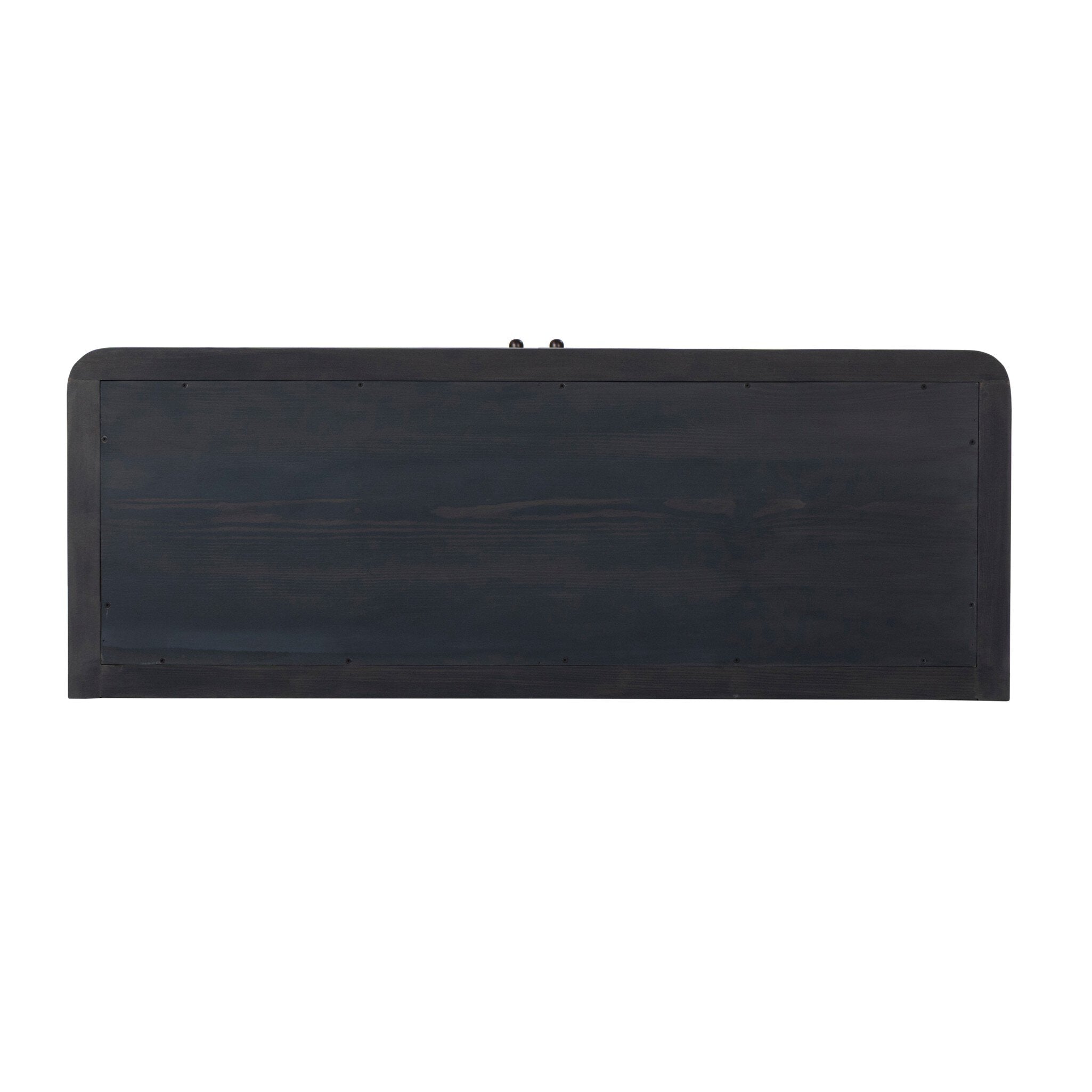 Four Hands Leopold Cabinet — Smooth Sandy Hemlock-Black Hemlock-Fluted Glass