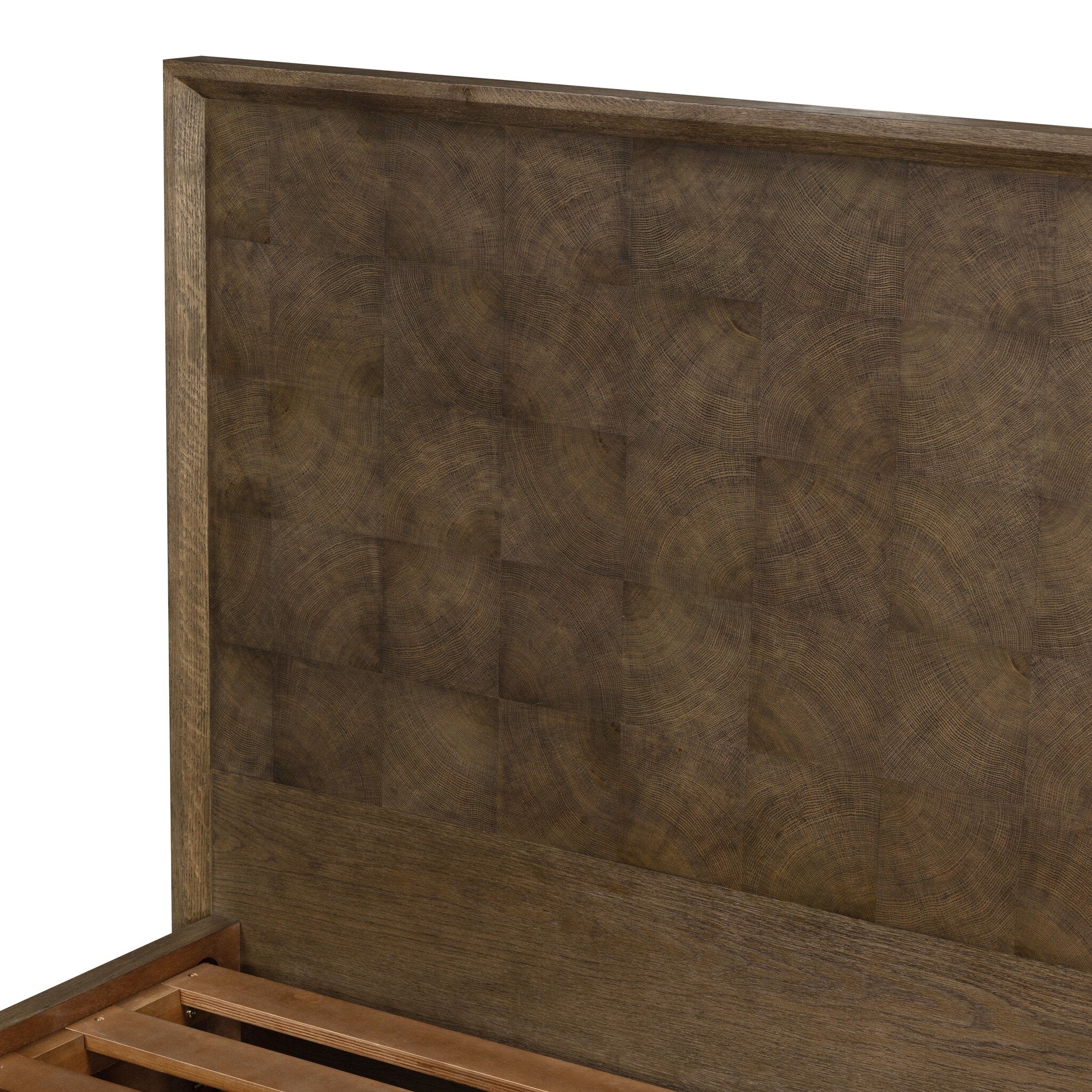 Four Hands Salta Bed — Brown Oak Thin Oyster-Brown Oak Thick Veneer-Brown Oak Solid-Queen