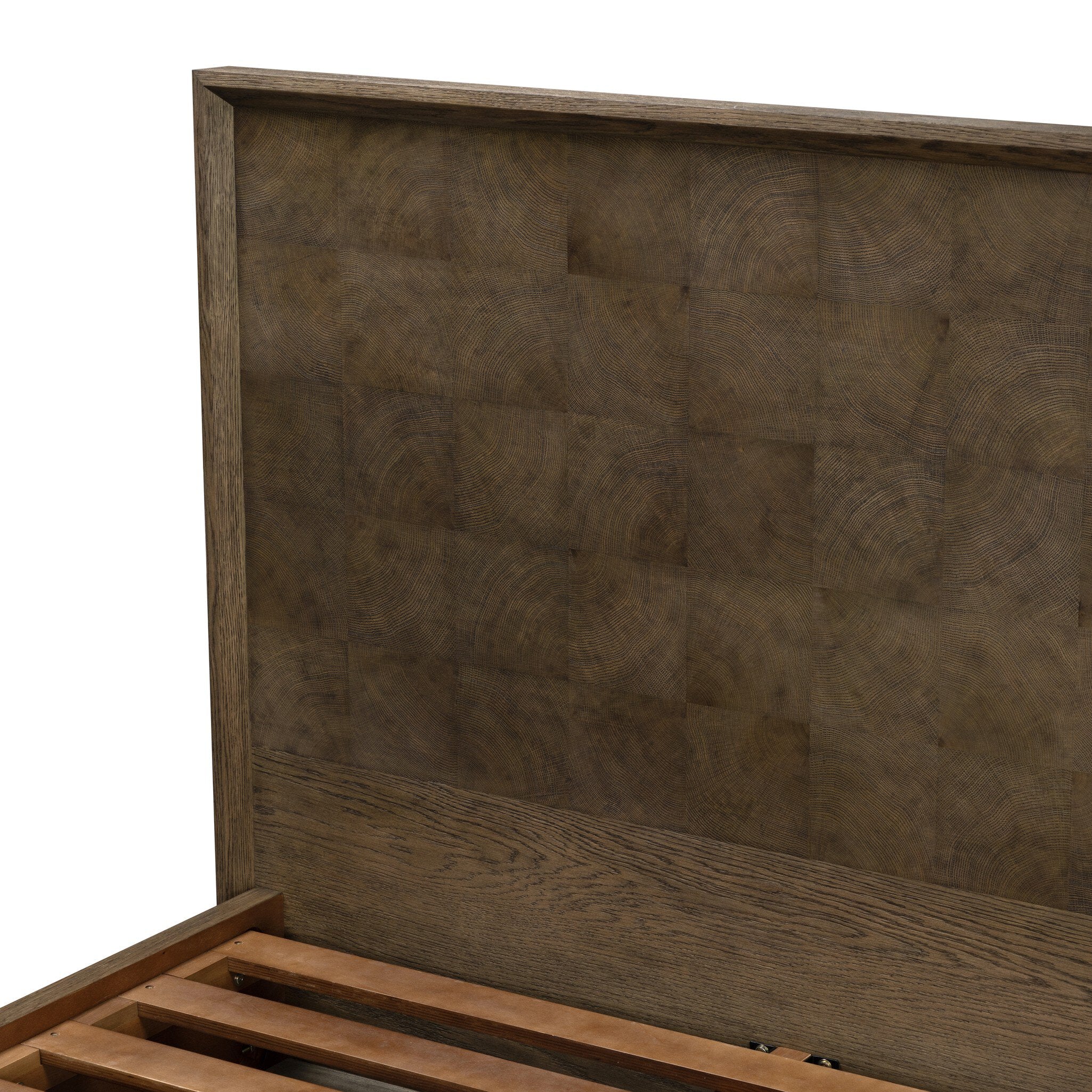 Four Hands Salta Bed — Brown Oak Thin Oyster-Brown Oak Thick Veneer-Brown Oak Solid-King