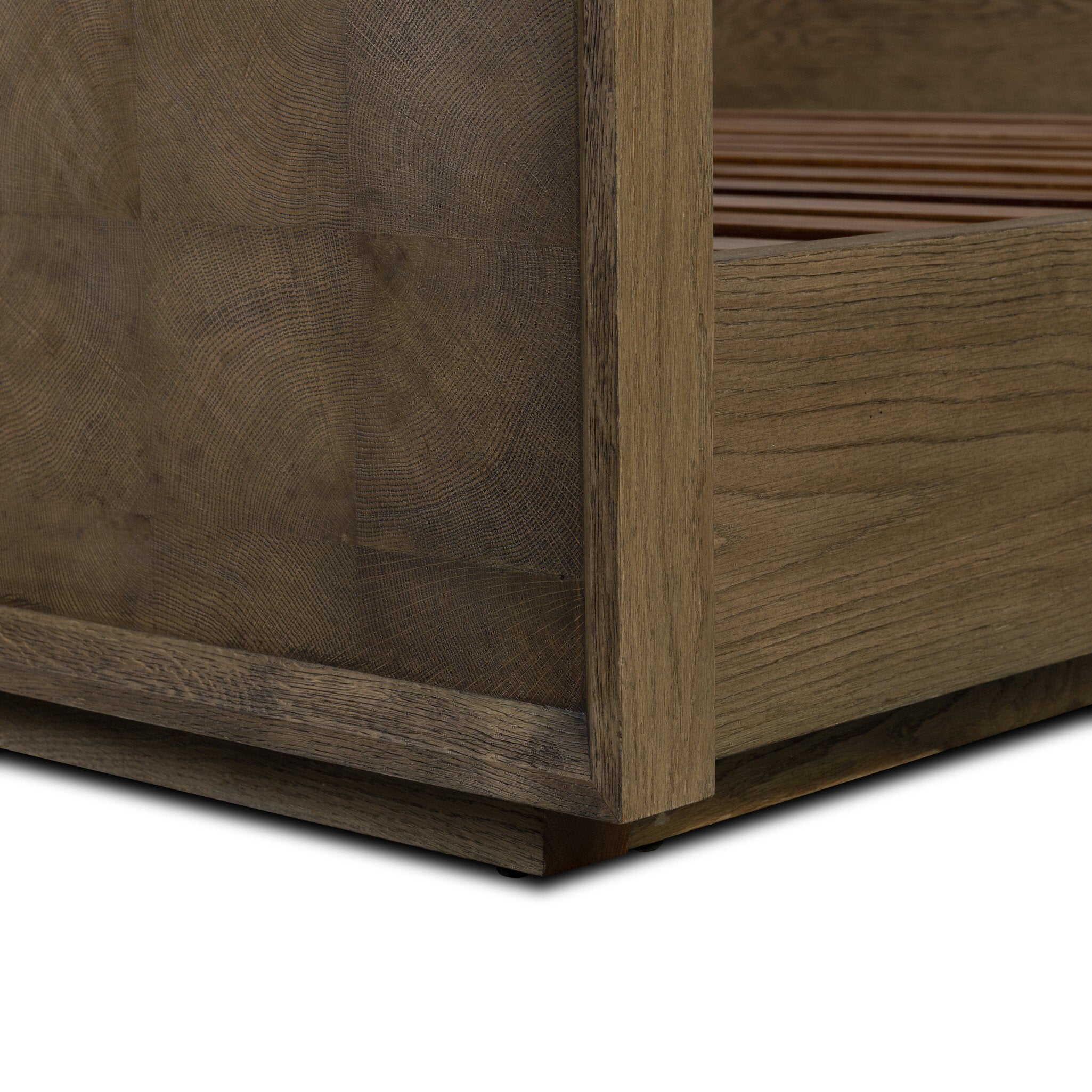 Four Hands Salta Bed — Brown Oak Thin Oyster-Brown Oak Thick Veneer-Brown Oak Solid-King