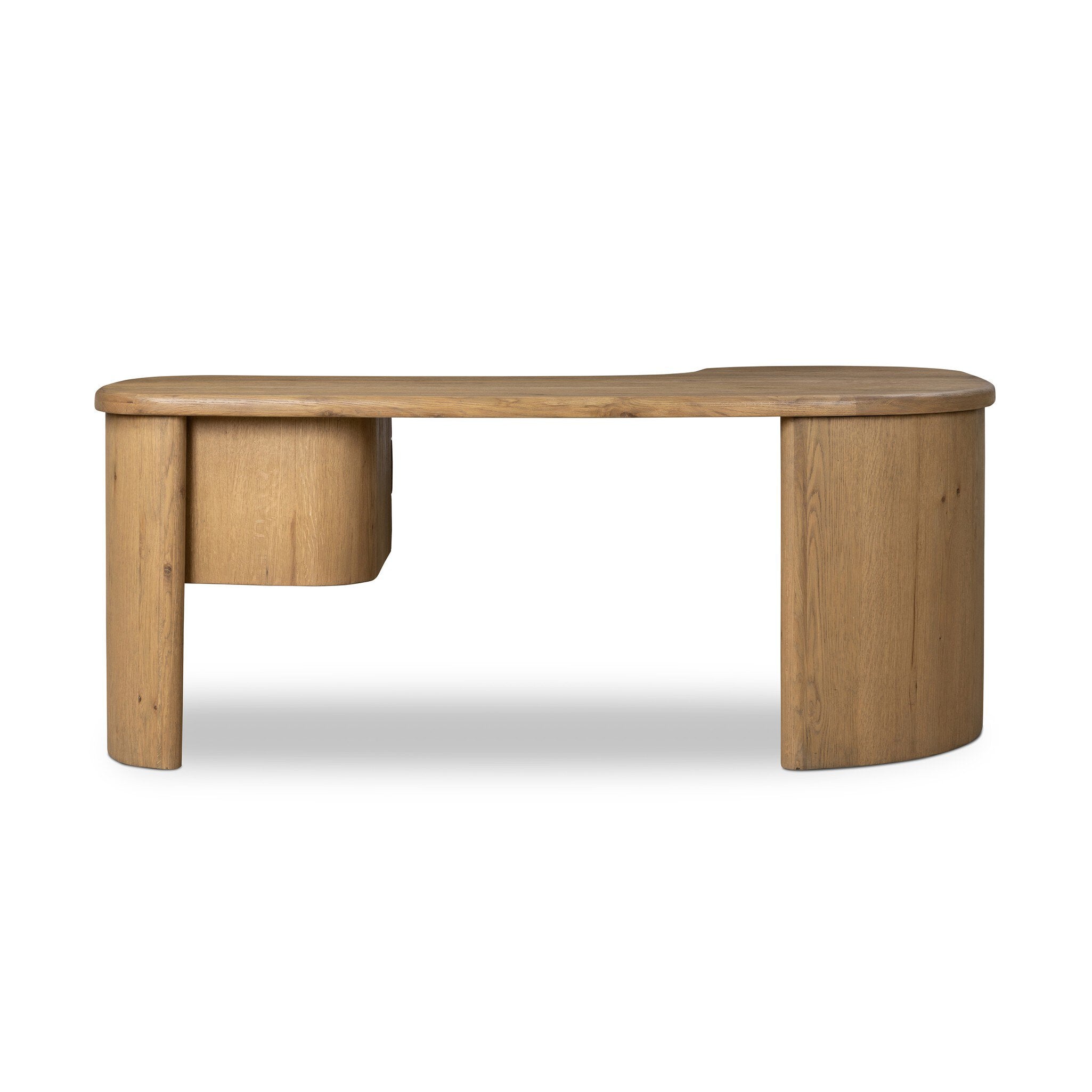Four Hands Roan Desk — Aged Smoked Oak-Aged Smoked Oak Veneer-Oil Rubbed Bronze