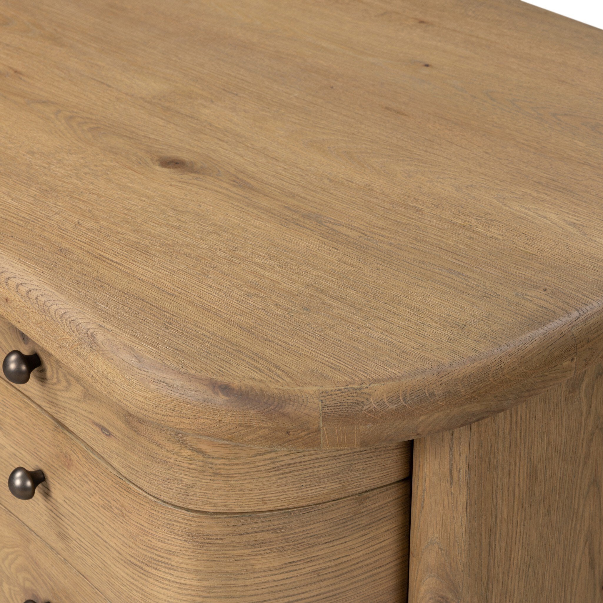 Four Hands Roan Desk — Aged Smoked Oak-Aged Smoked Oak Veneer-Oil Rubbed Bronze