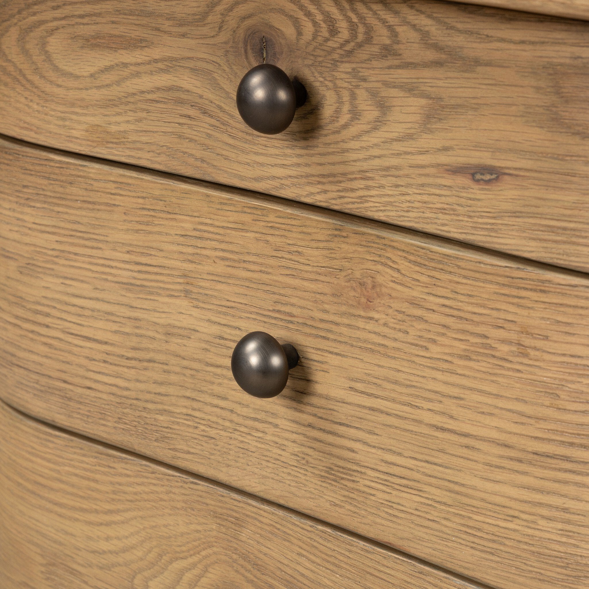 Four Hands Roan Desk — Aged Smoked Oak-Aged Smoked Oak Veneer-Oil Rubbed Bronze