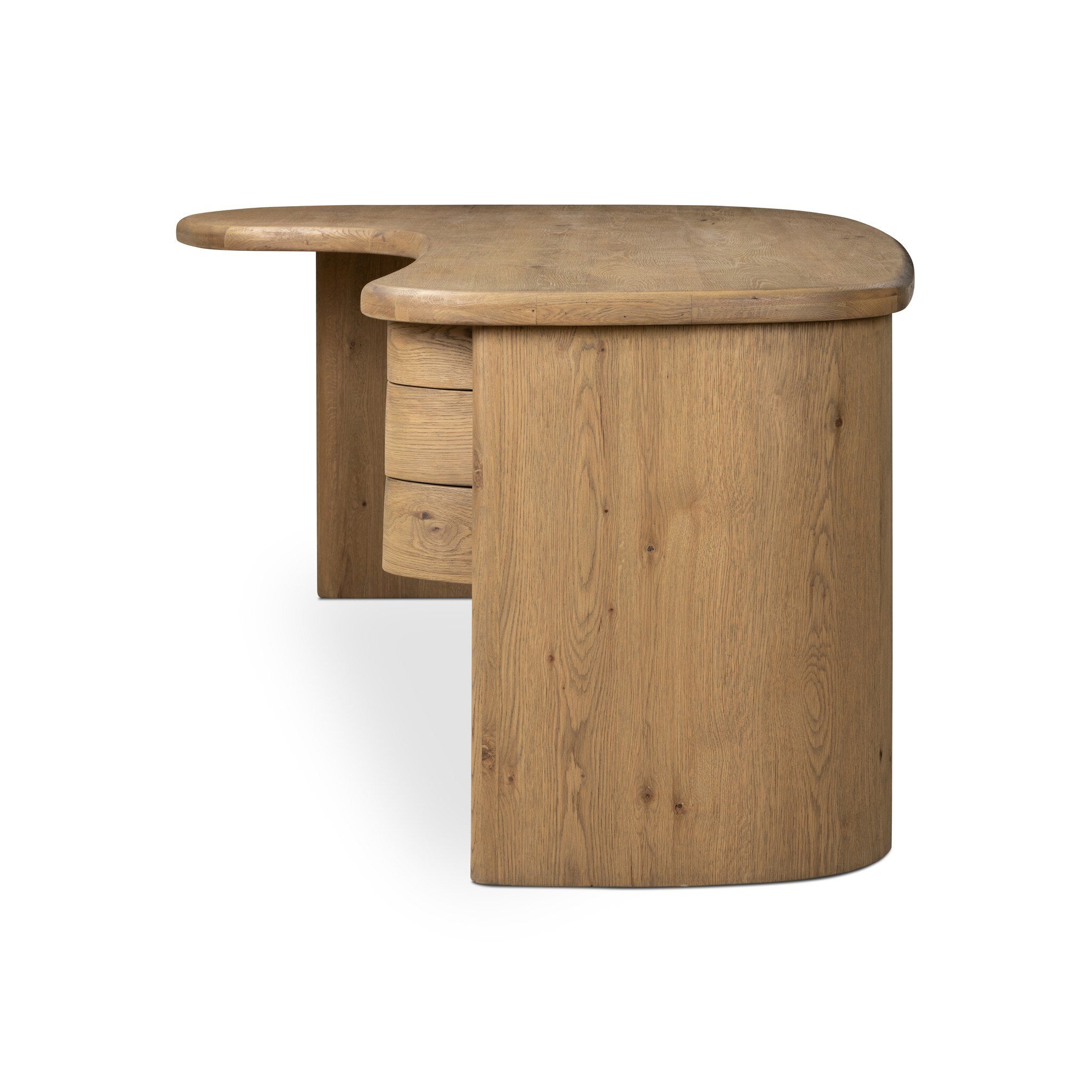 Four Hands Roan Desk — Aged Smoked Oak-Aged Smoked Oak Veneer-Oil Rubbed Bronze