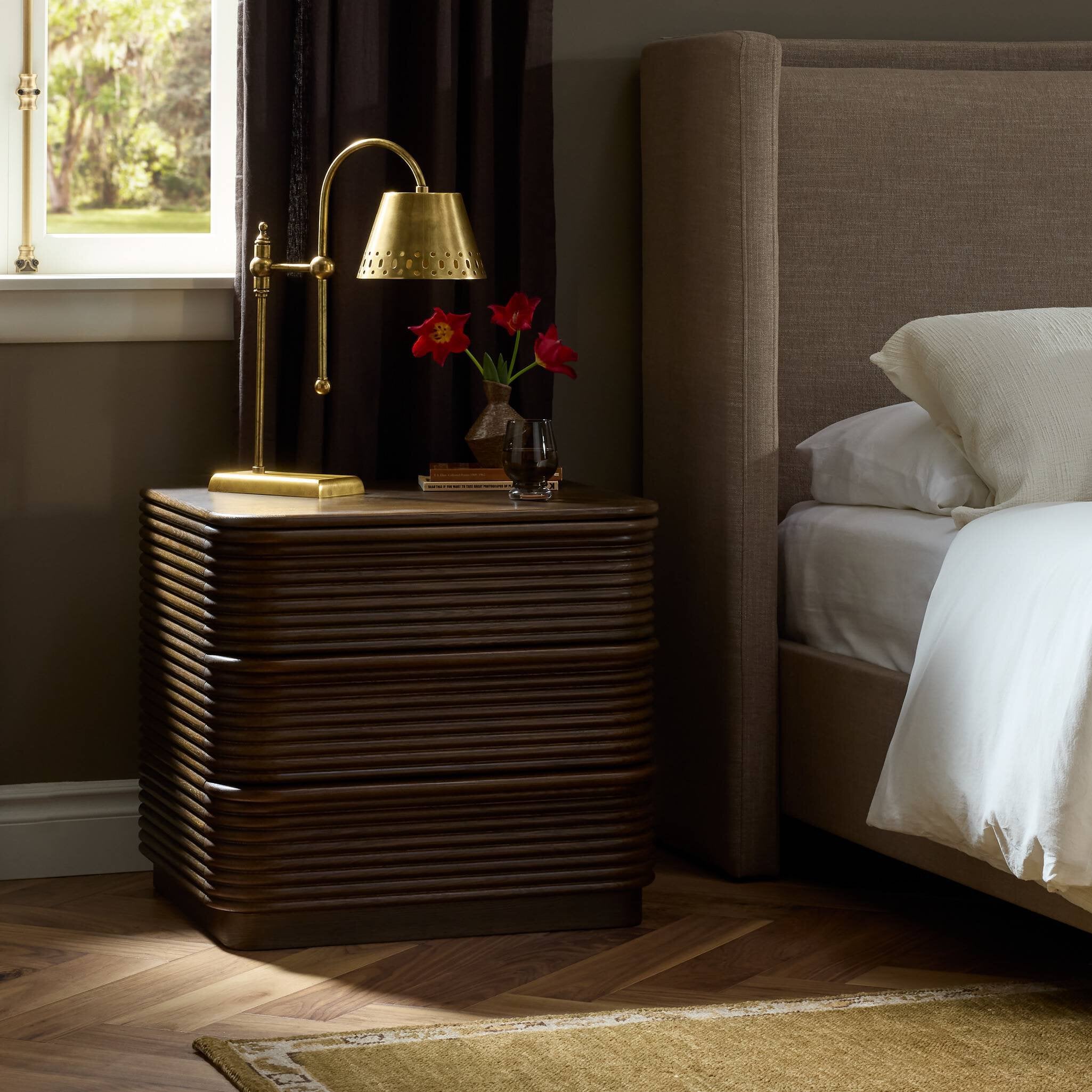 Four Hands Benny Nightstand — Spiced Oak-Spiced Oak Veneer