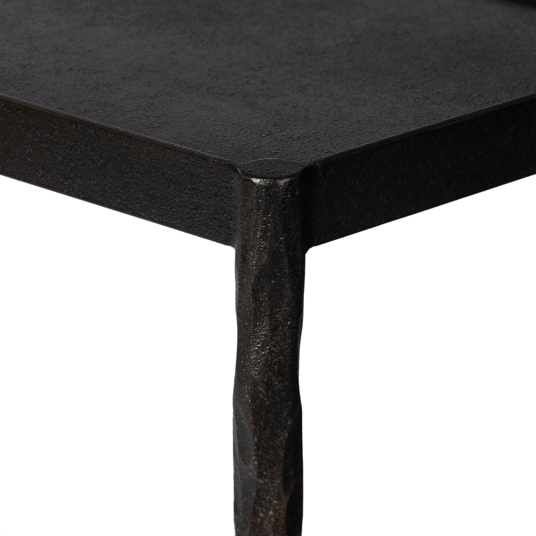 Four Hands Jade Console Table — Hammered Bronze-Textured Bronze
