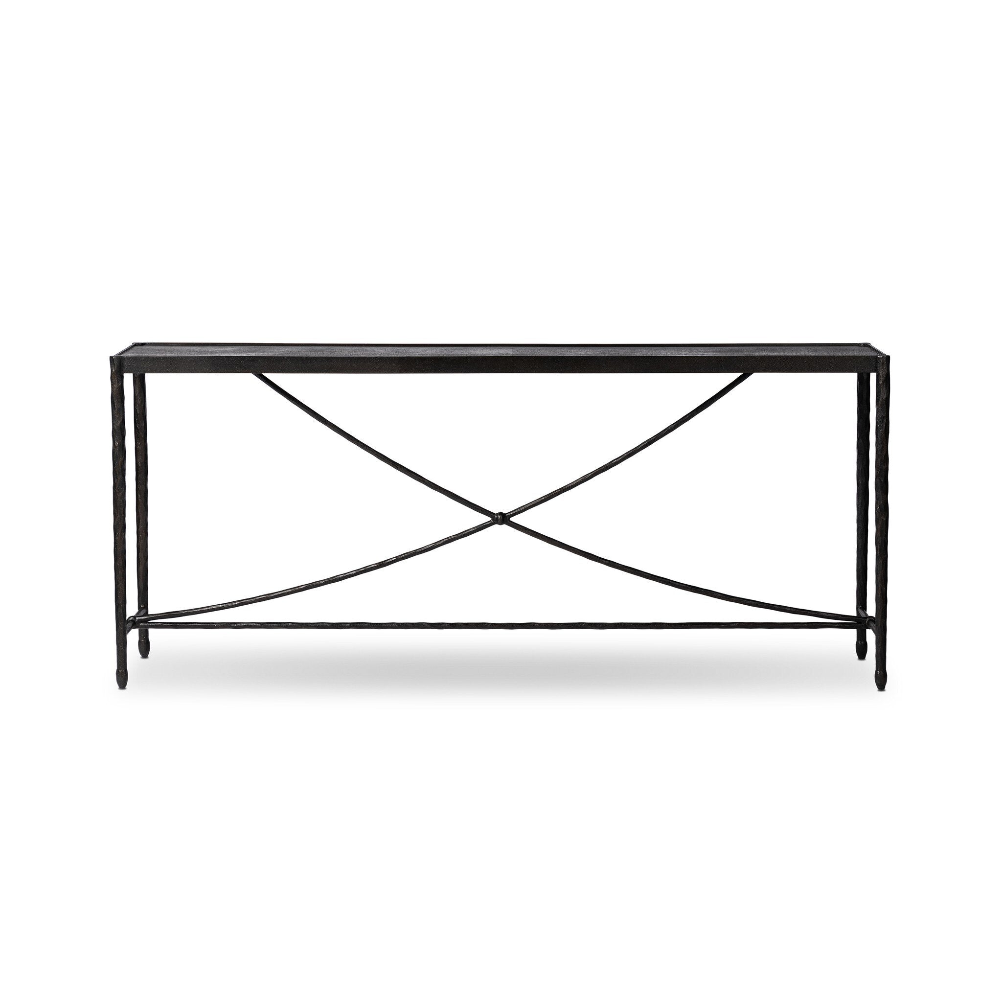 Four Hands Jade Console Table — Hammered Bronze-Textured Bronze