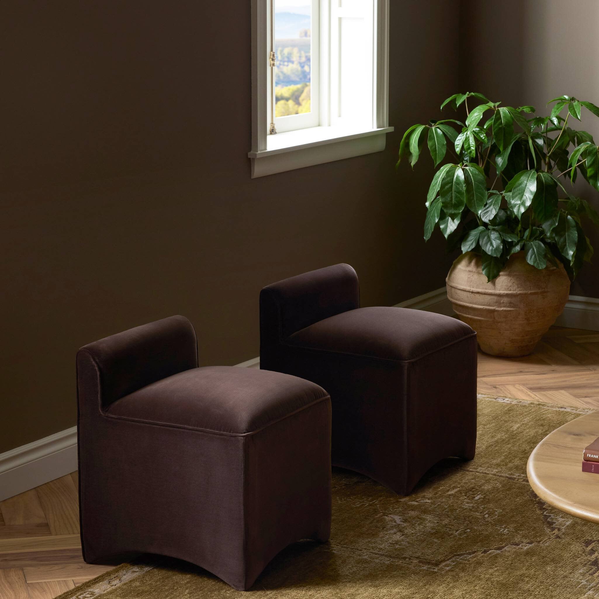 Four Hands Allonia Accent Stool — Surrey Cocoa