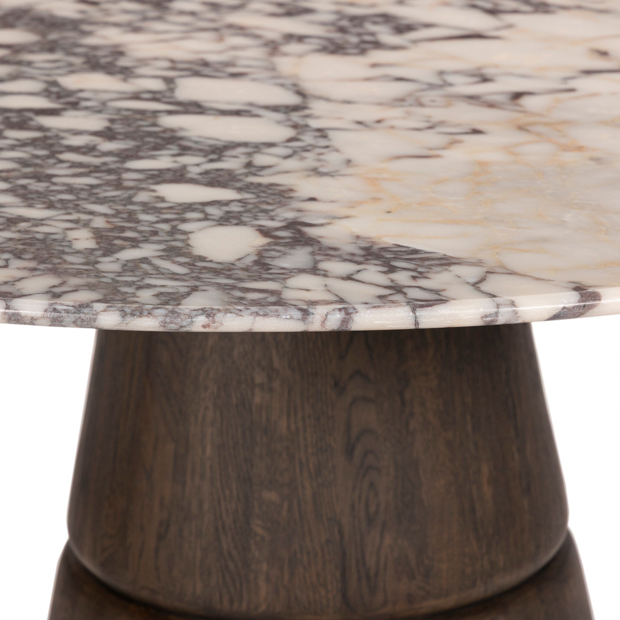 Four Hands Lino Dining Table — Calacatta Viola Marble-Espresso Oak