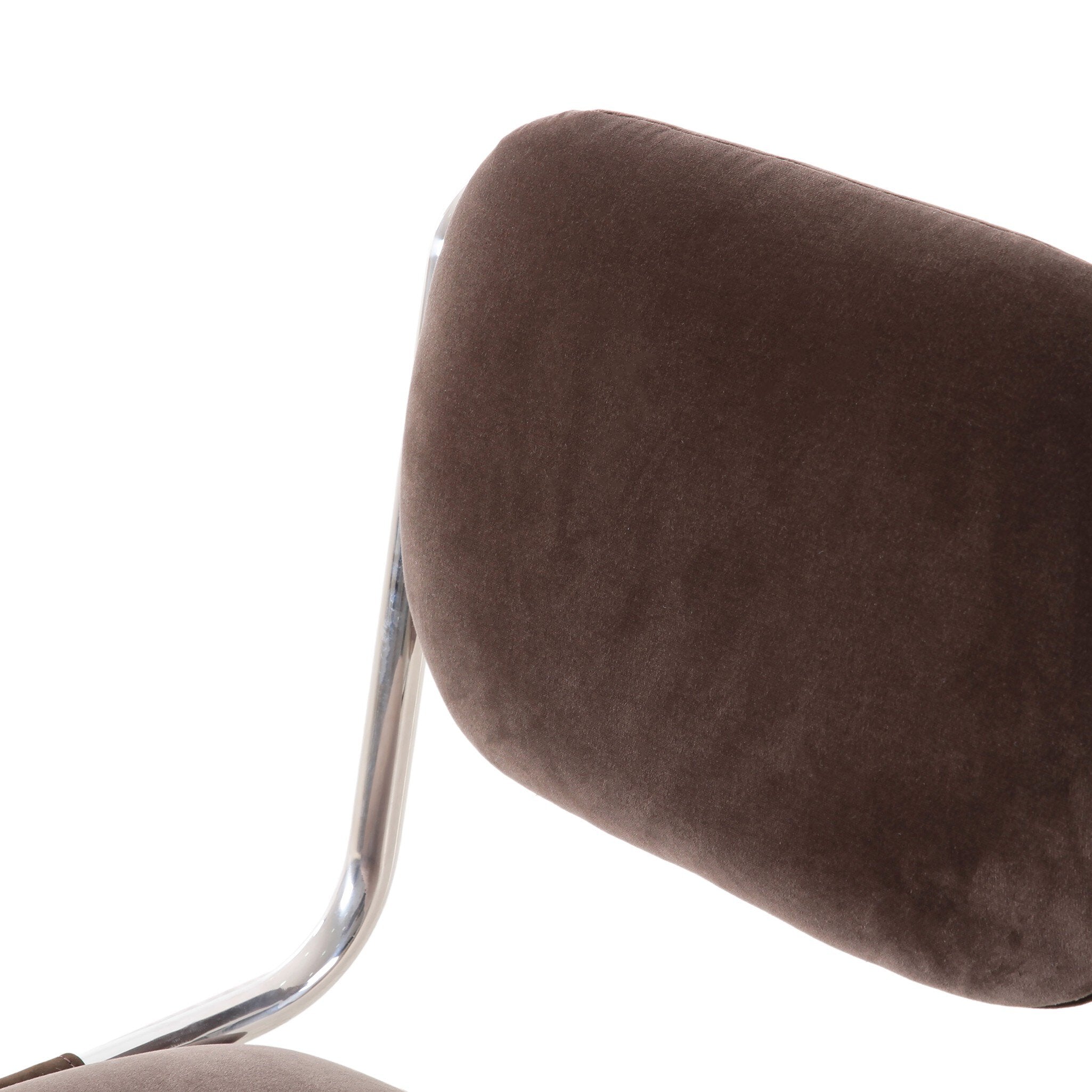 Four Hands Bram Dining Chair — Surrey Mink-Cottswald Cigar Nubuck-Polished Silver