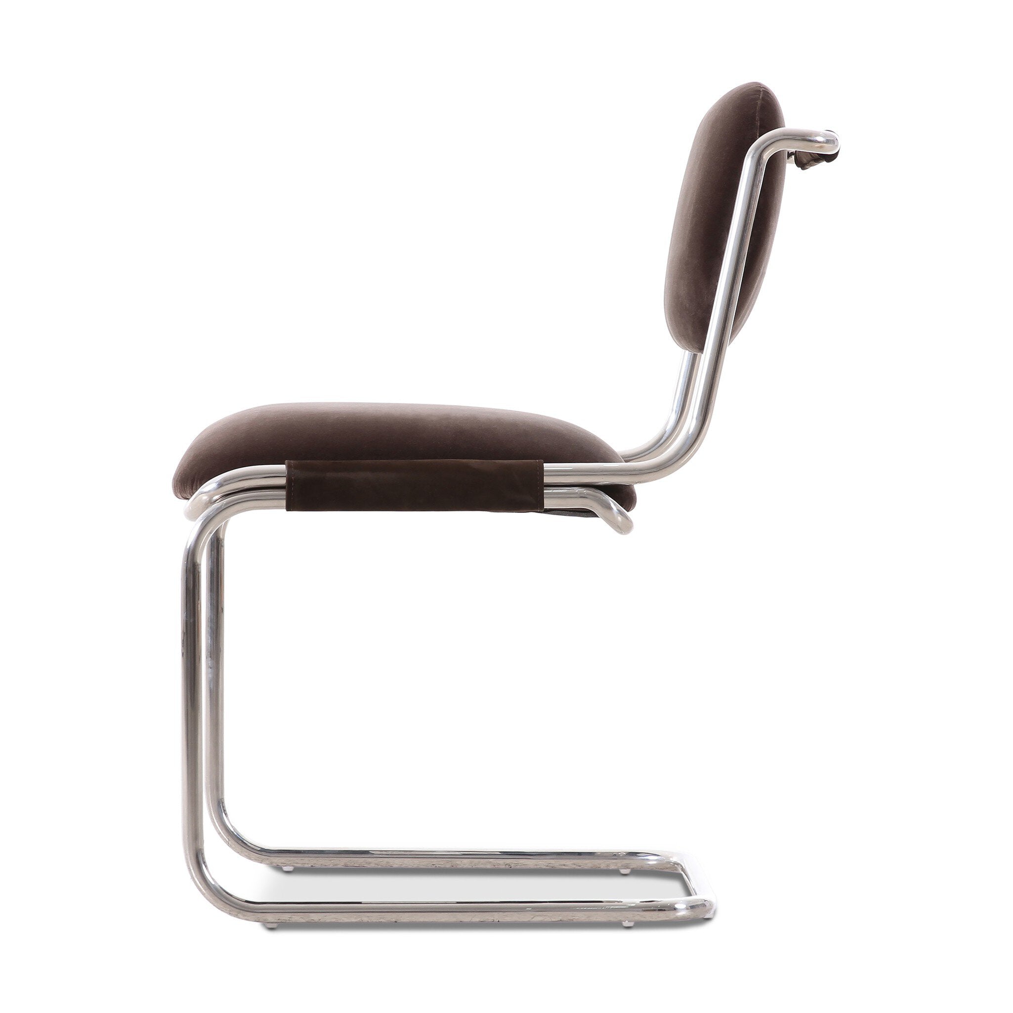 Four Hands Bram Dining Chair — Surrey Mink-Cottswald Cigar Nubuck-Polished Silver