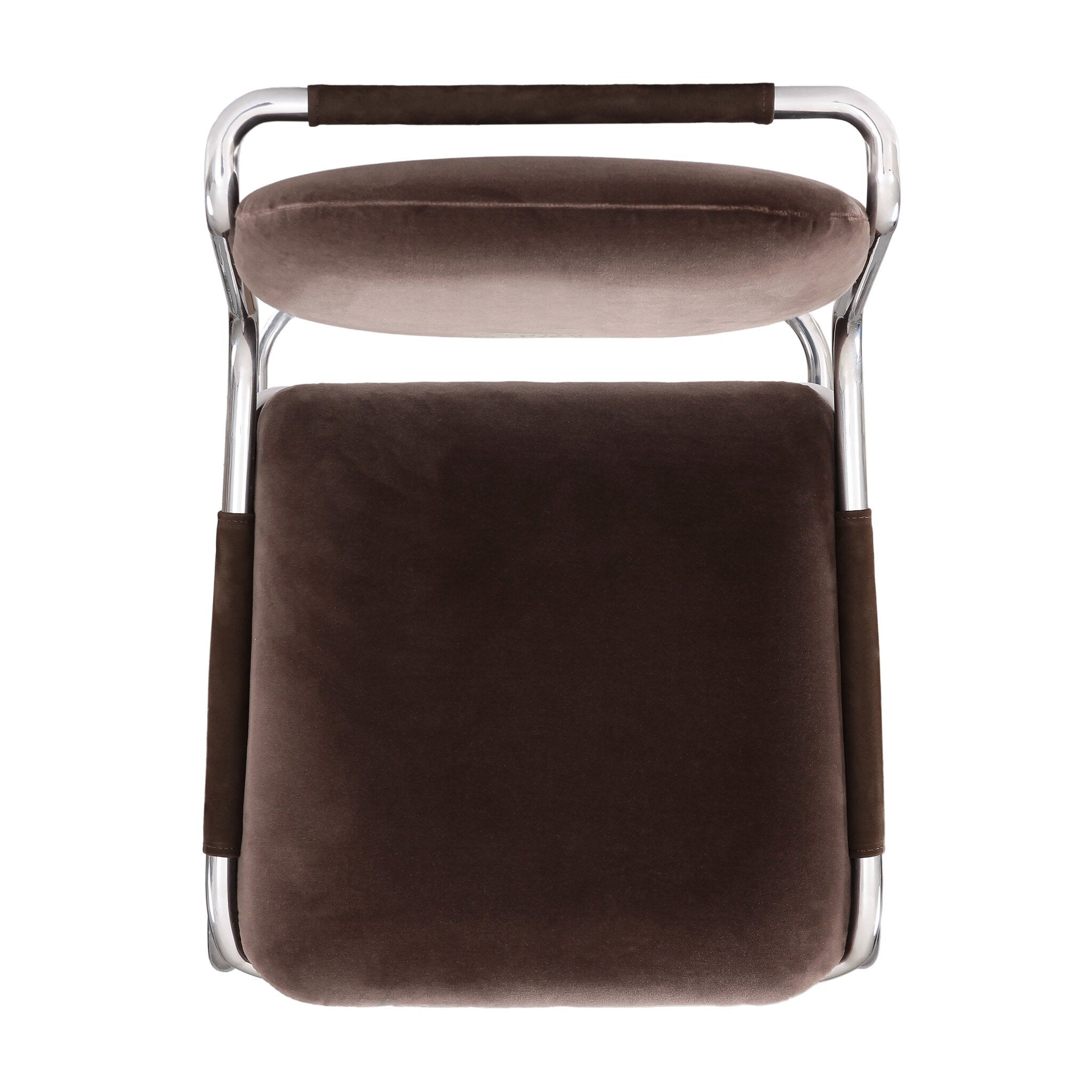 Four Hands Bram Dining Chair — Surrey Mink-Cottswald Cigar Nubuck-Polished Silver
