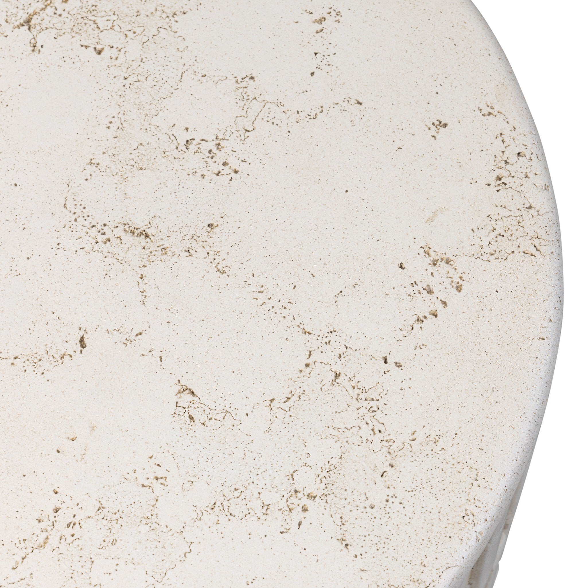 Four Hands Callisto Outdoor End Table — Aged White Concrete