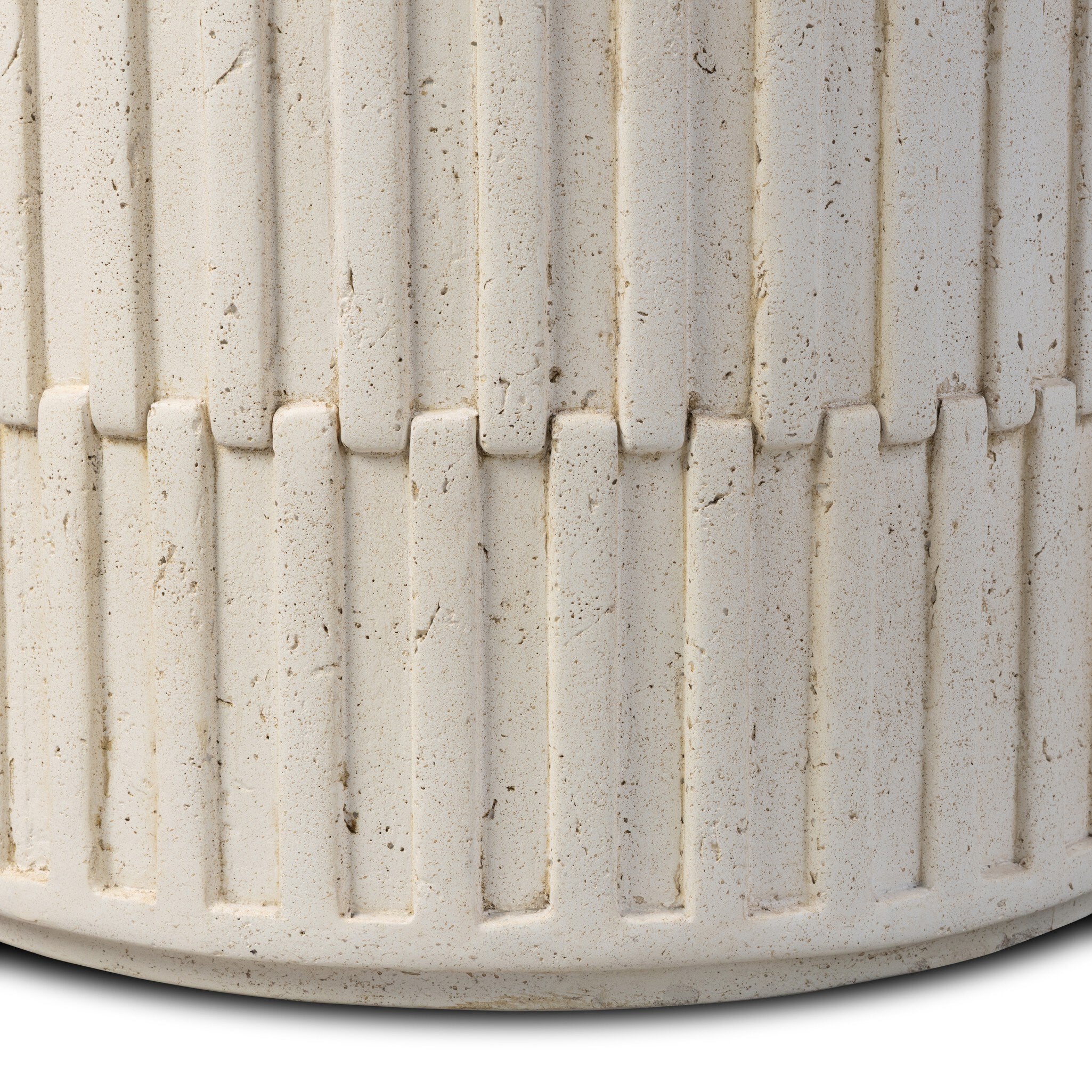 Four Hands Callisto Outdoor End Table — Aged White Concrete