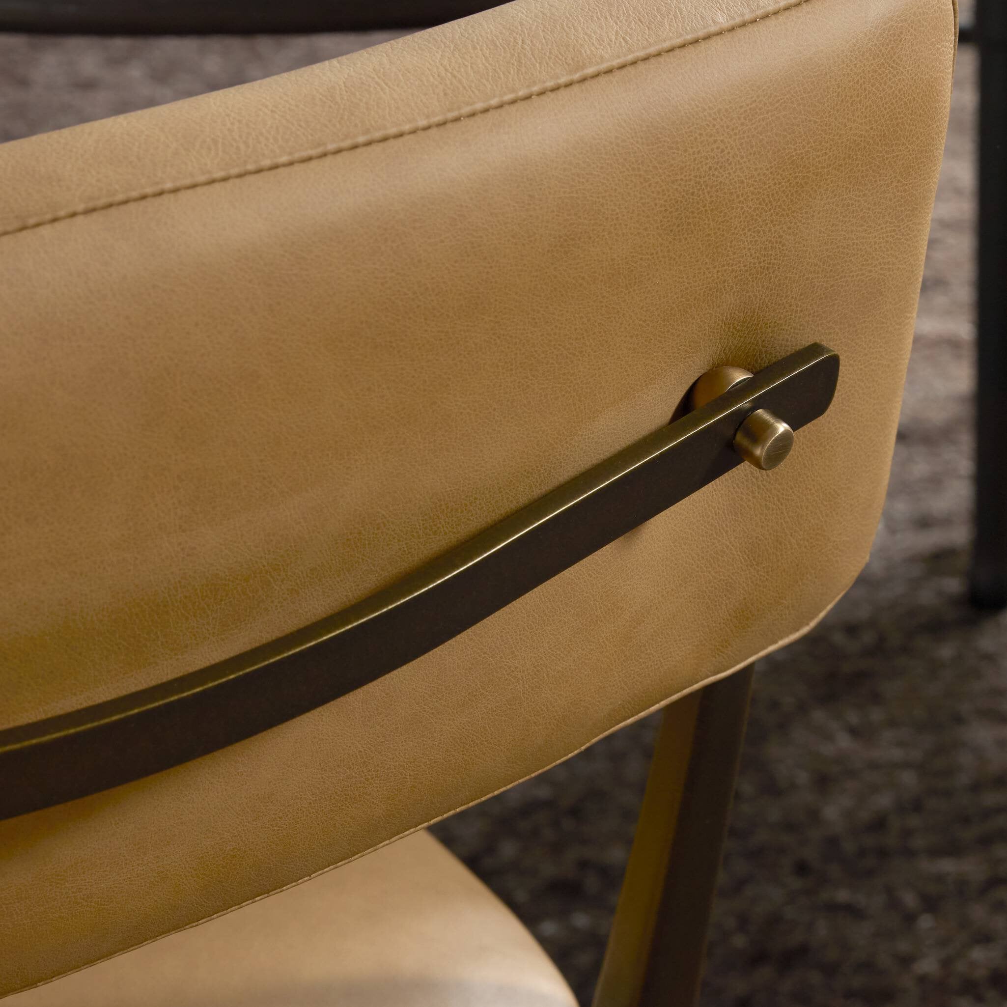 Four Hands Somerson Dining Chair — Maestro Camel-Burnished Bronze-Aged Brass