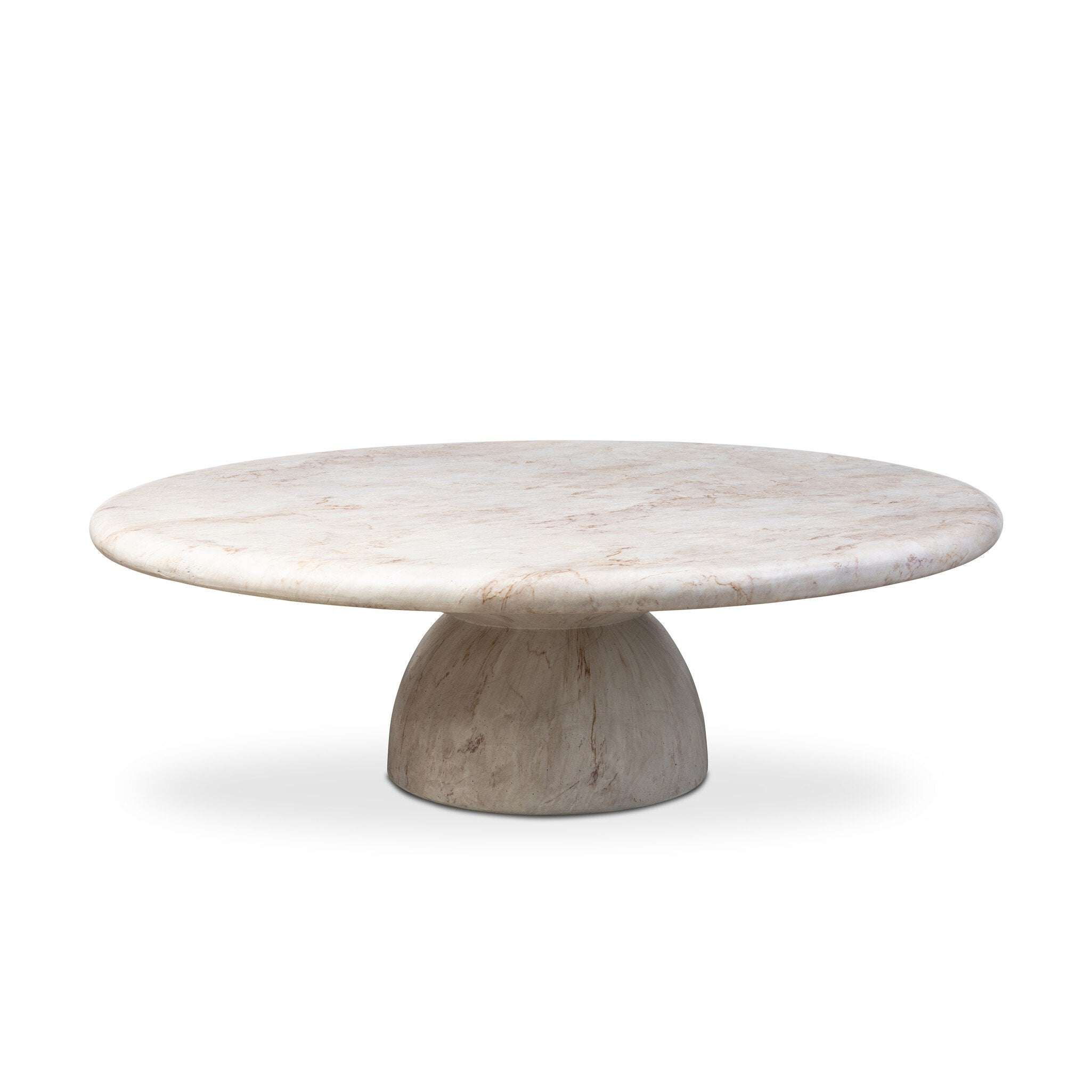 Four Hands Cornelia Outdoor Coffee Table — Natural Veined Concrete