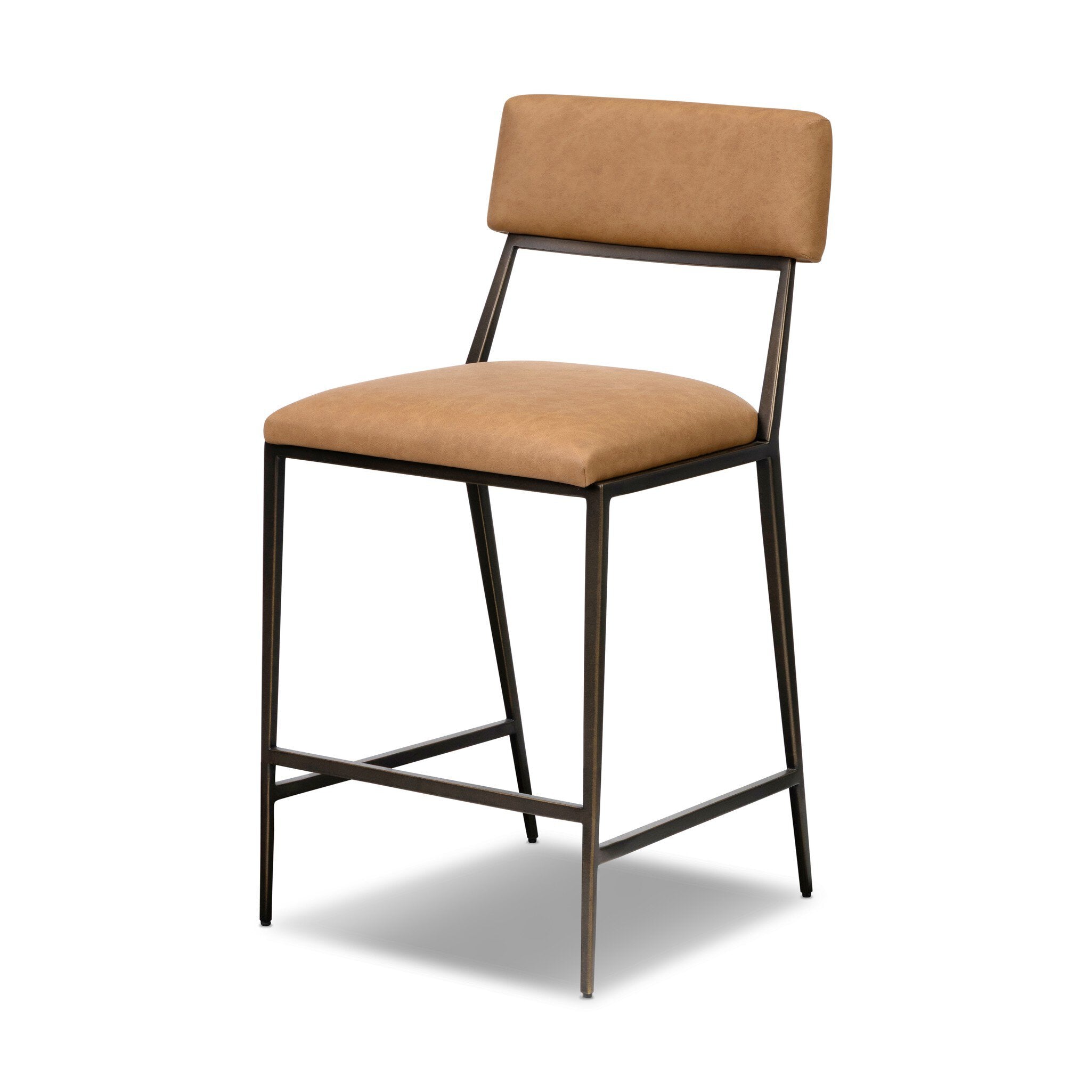 Four Hands Somerson Stool — Maestro Camel-Burnished Bronze-Aged Brass-Counter